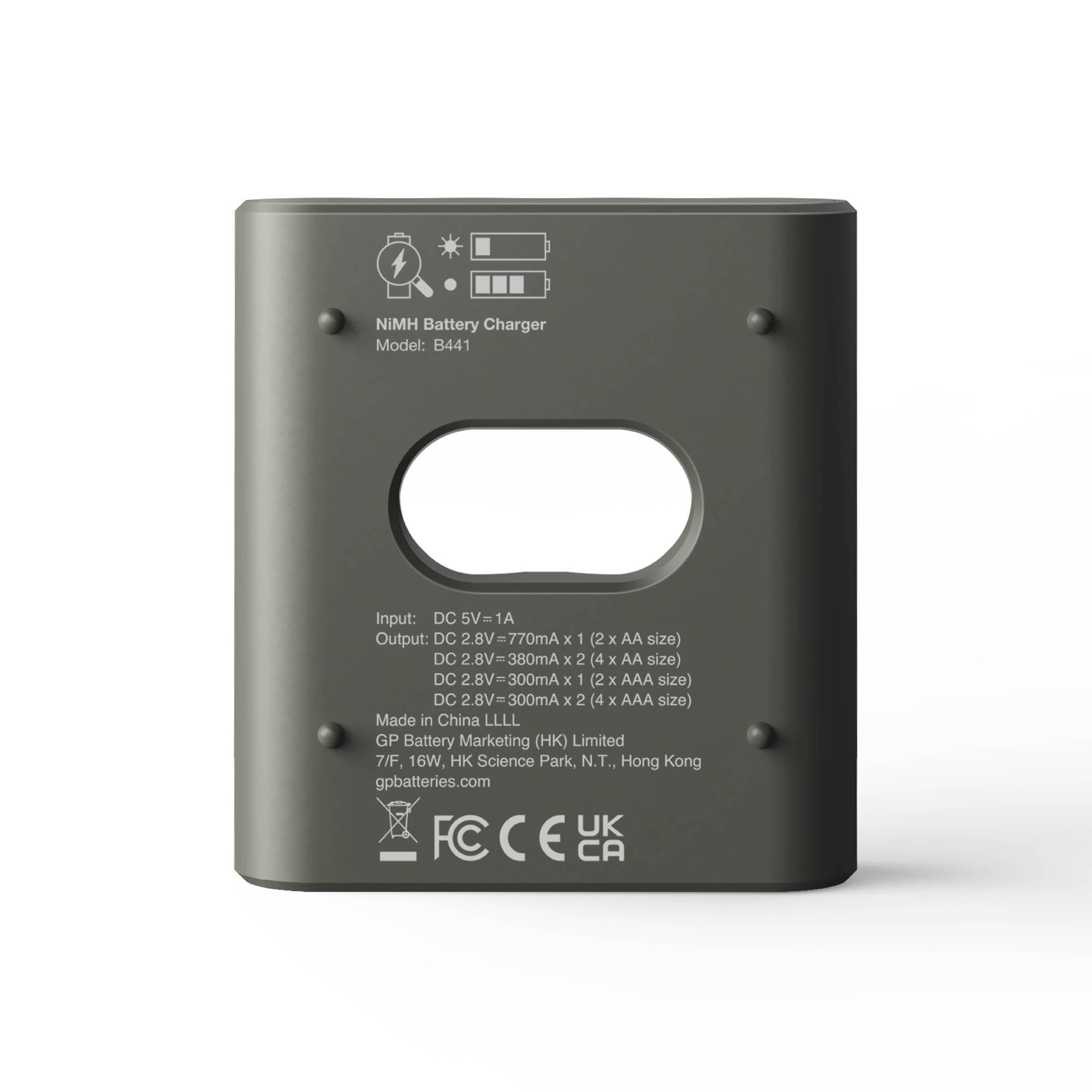 GP "Aktion Gratis Ladegerät" USB-Modell Ladegerät GP B441 inkl. 4x AAA-Akku Pile rechargeable LR3 (AAA) NiMH 850 mAh 1.2 V 1 set