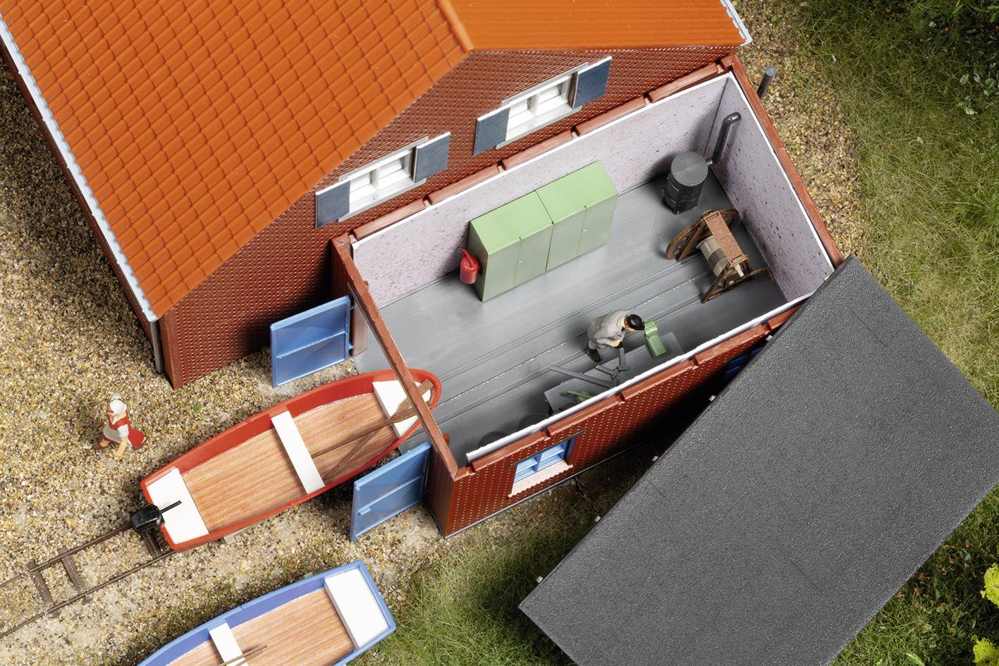 Auhagen 11476 H0 Maison de bateau avec installation à glissière