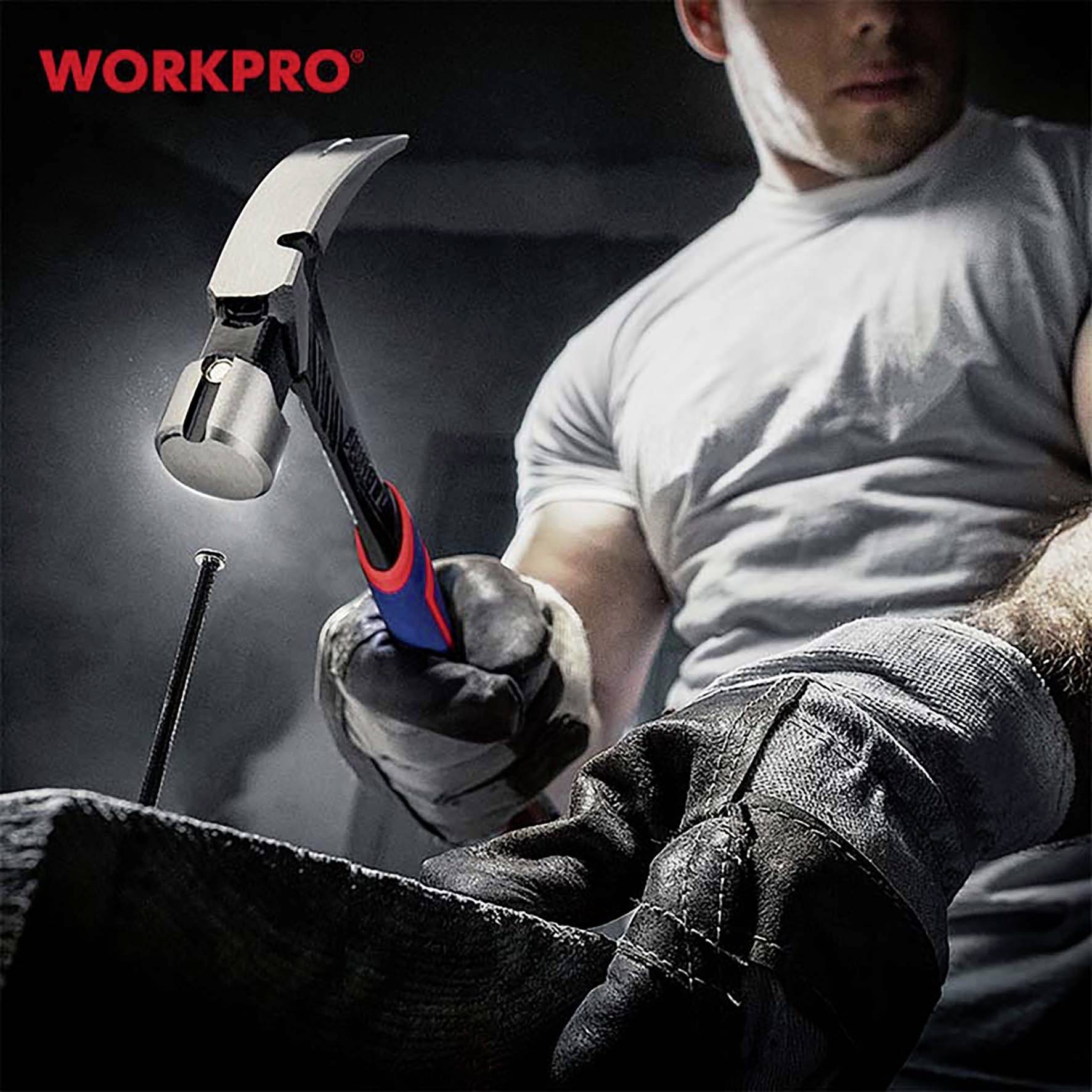 WorkPro WP241013 Marteau arrache-clou Manche ergonomique, dur 450 g 1 pc(s)