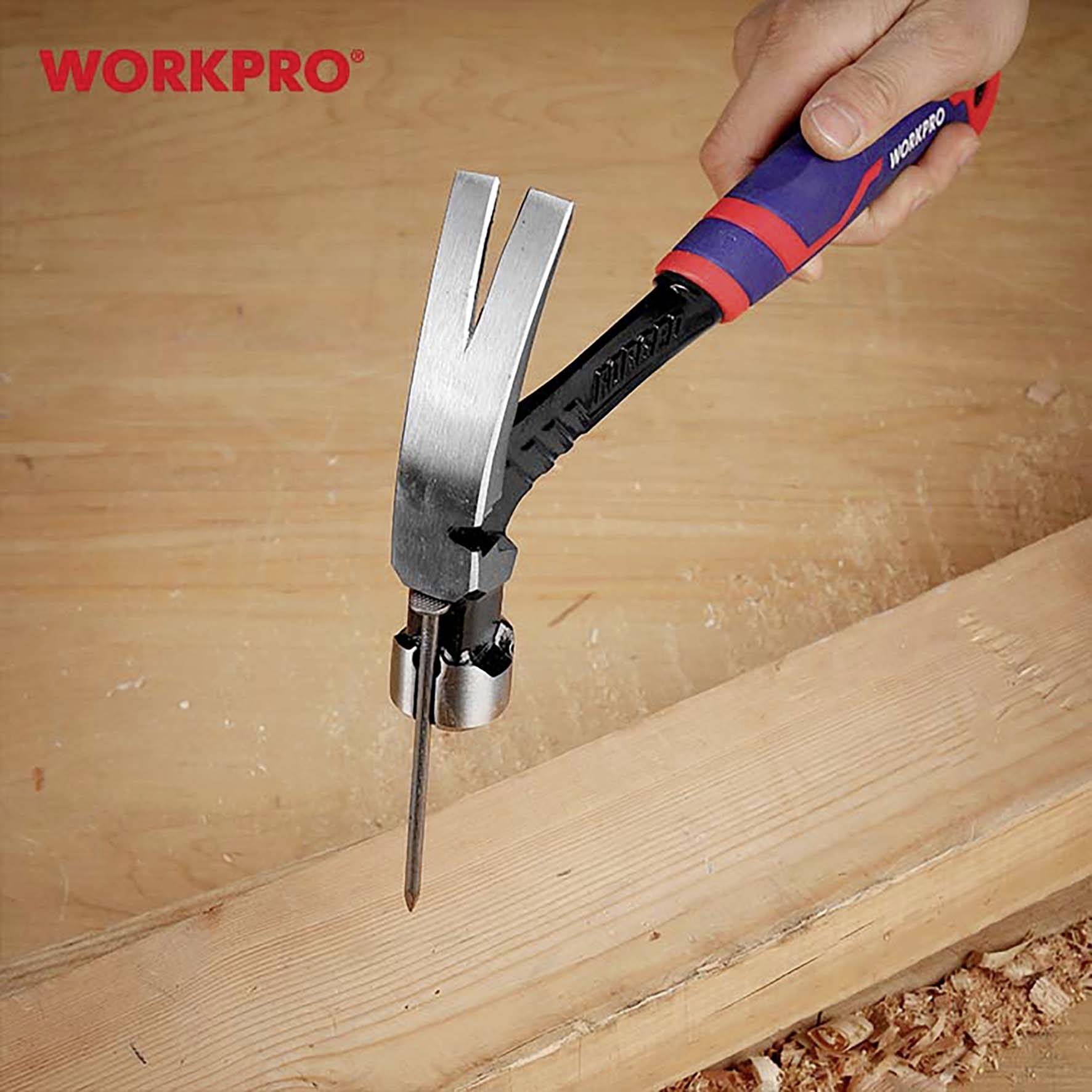 WorkPro WP241013 Marteau arrache-clou Manche ergonomique, dur 450 g 1 pc(s)