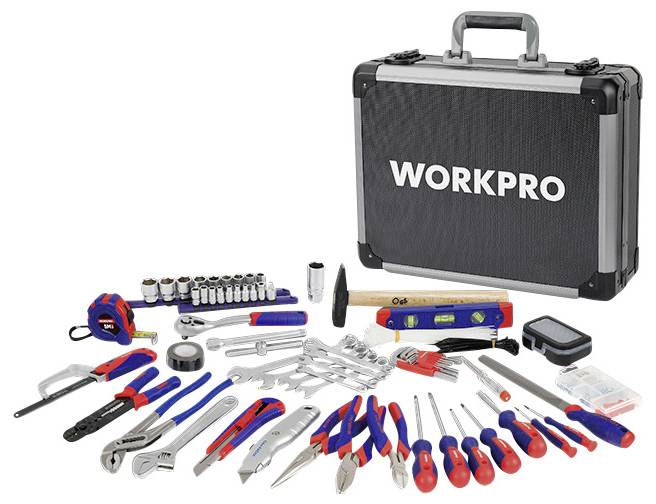 WorkPro WP209100 Jeu d'outils pour les bricoleurs, universelle en valise 297 pièces