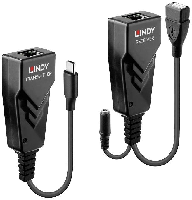 LINDY USB 2.0 Typ C Cat.6 Extender USB-C® USB 2.0 Extendeur USB câble réseau RJ45 100 m
