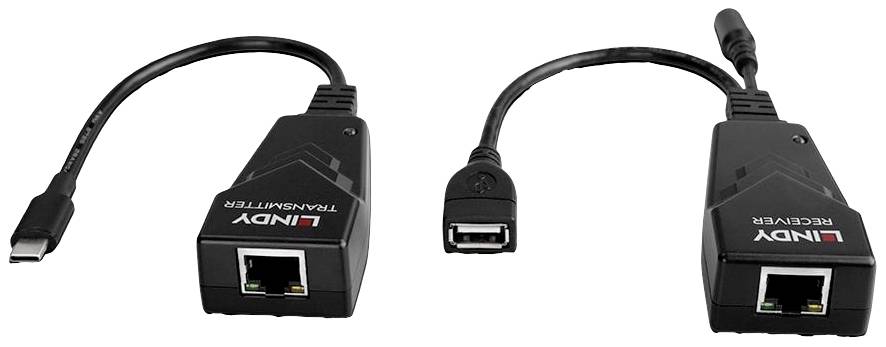LINDY USB 2.0 Typ C Cat.6 Extender USB-C® USB 2.0 Extendeur USB câble réseau RJ45 100 m