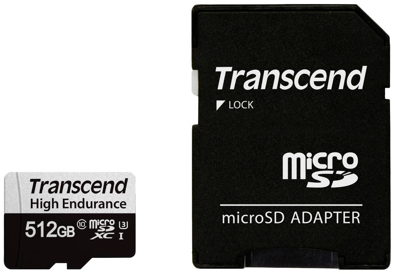 Transcend USD350V Carte microSD au détail 512 GB UHS-I, Class 10, v30 Video Speed Class