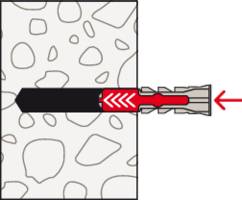 An illustration shows a wall anchor expanding inside a wall as a screw is inserted, demonstrating the anchoring process.
