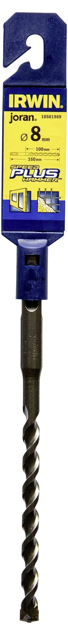 Irwin Tools SDS-plus 10501969 carbure de tungstène Foret pour marteau-perforateur 8 mm Longueur totale 160 mm tige cylindrique