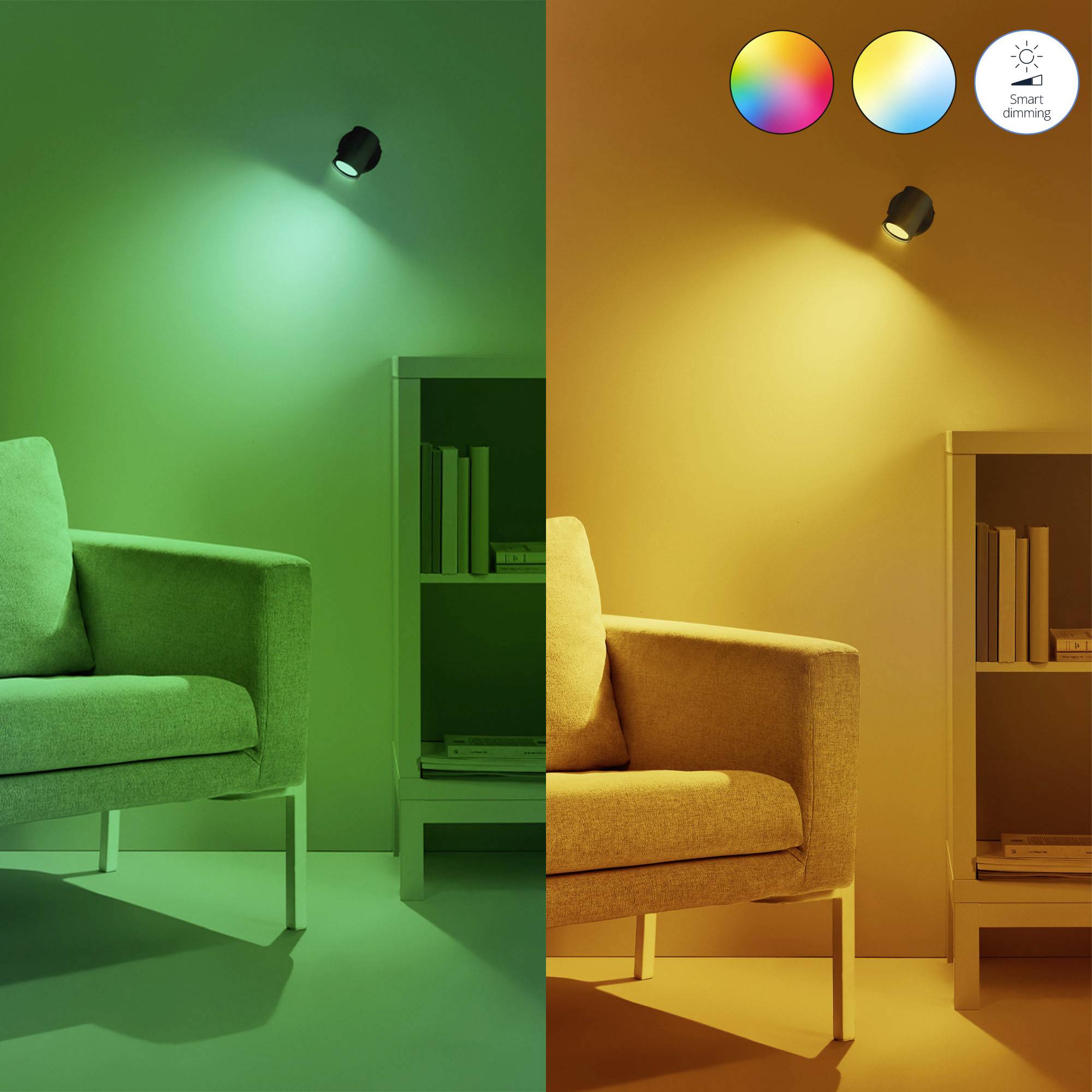 WiZ 8720169076761 LED CEE F (A - G) GU10 réflecteur 4.7 W de blanc chaud à blanc froid, RVBB 1 pc(s)