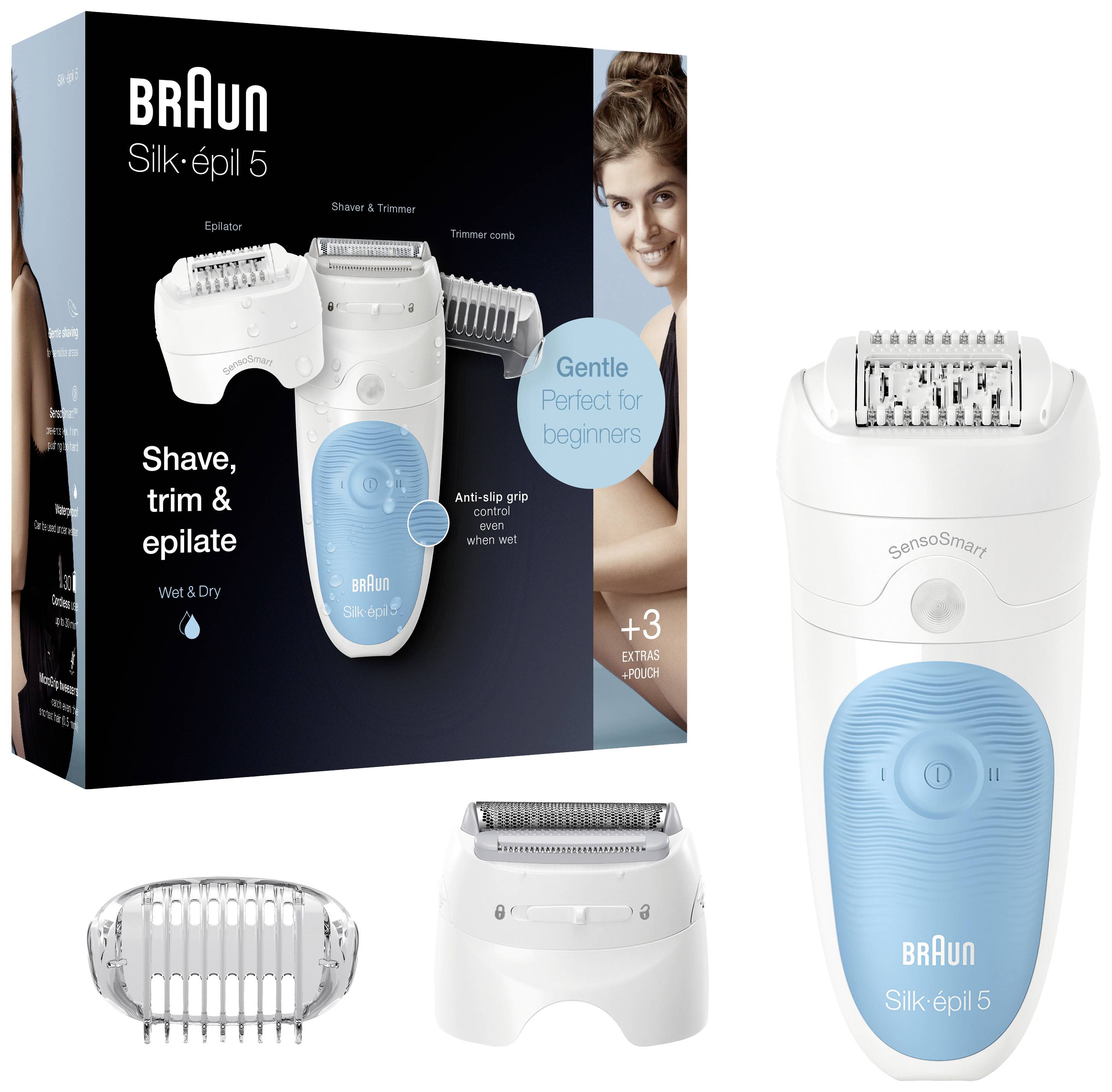 Braun Epilateur blanc-bleu
