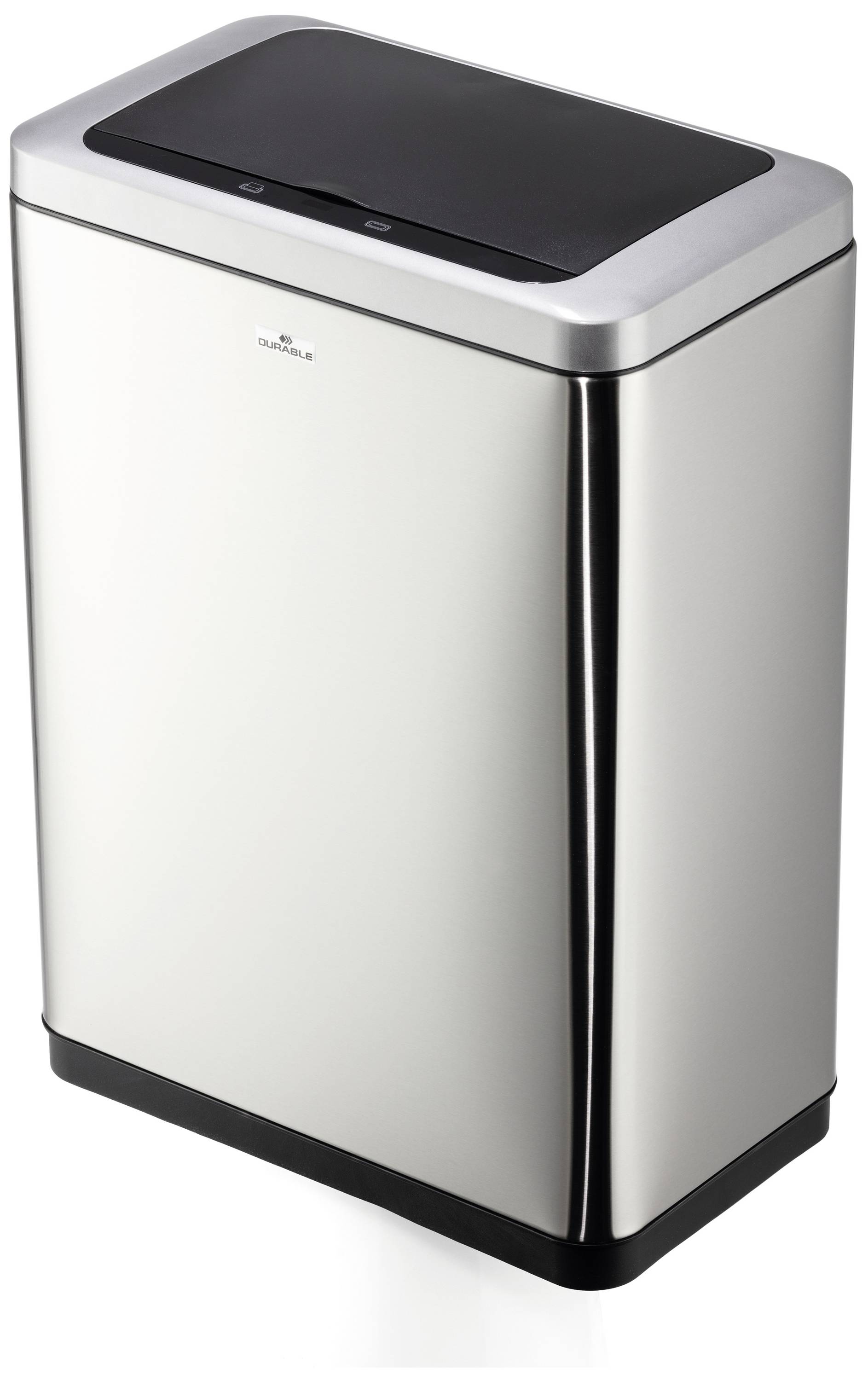 Durable NO TOUCH DUO 342423 Poubelle 40 l (l x H x P) 460 x 650 x 270 mm argent ouverture automatique du couvercle 1 pc(s)