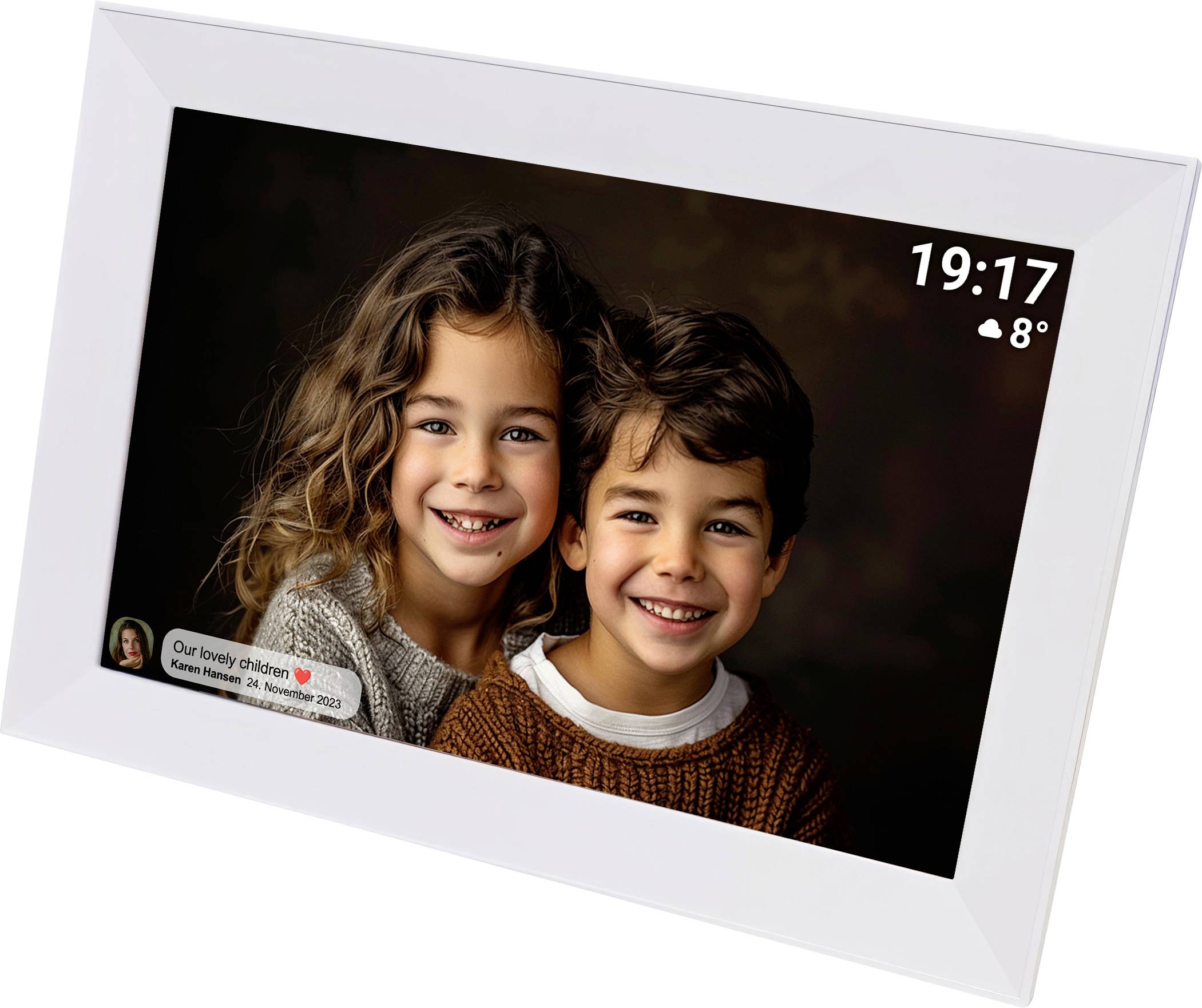 Denver PFF1012w Cadre photo numérique Wi-Fi 25.7 cm 10.1 pouces CEE: C (A - G) 1280 x 720 Pixel 16 GB blanc