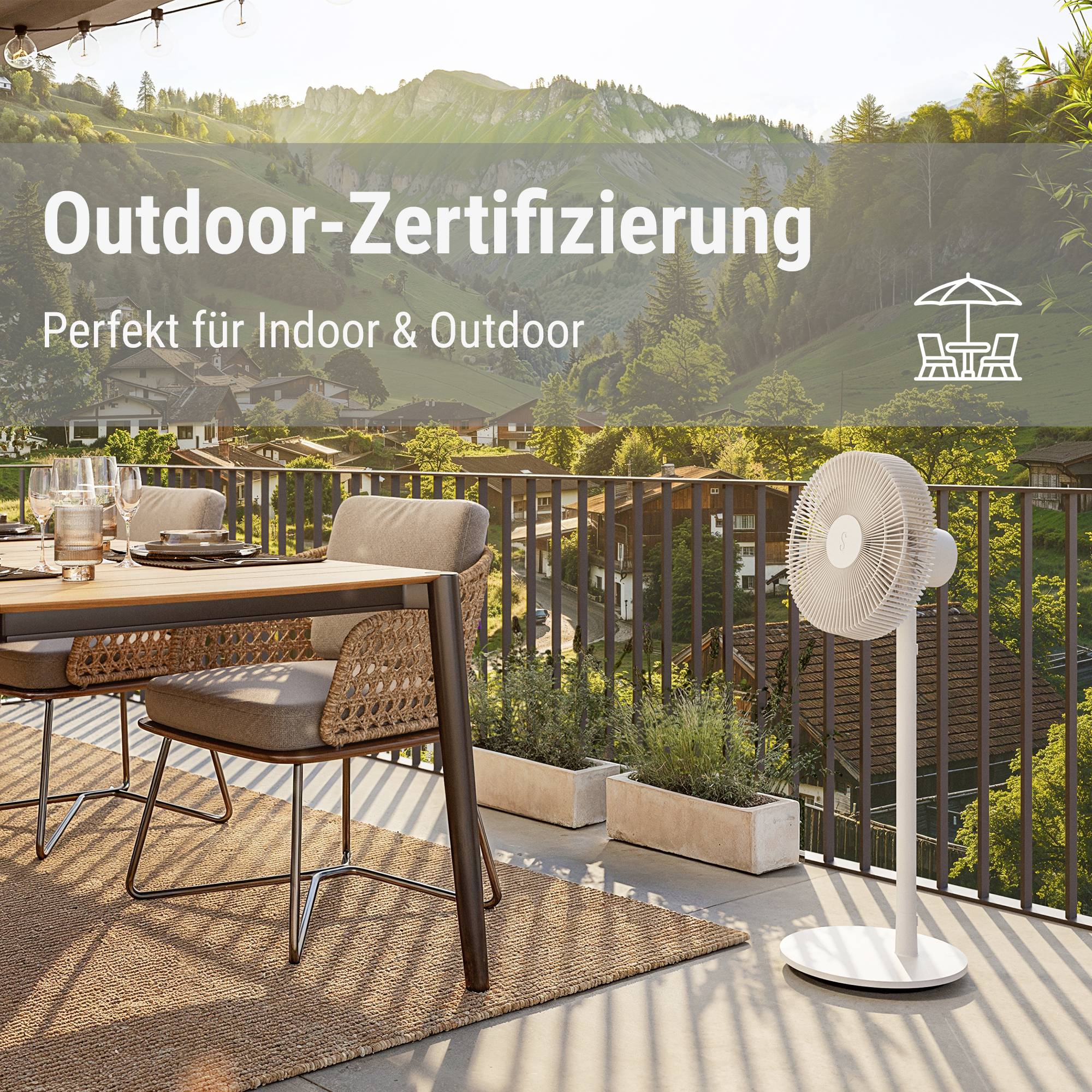 Stadler Form Finn mobile Ventilateur sans fil blanc avec batterie, avec télécommande, minuteur, hauteur réglable, pivotant