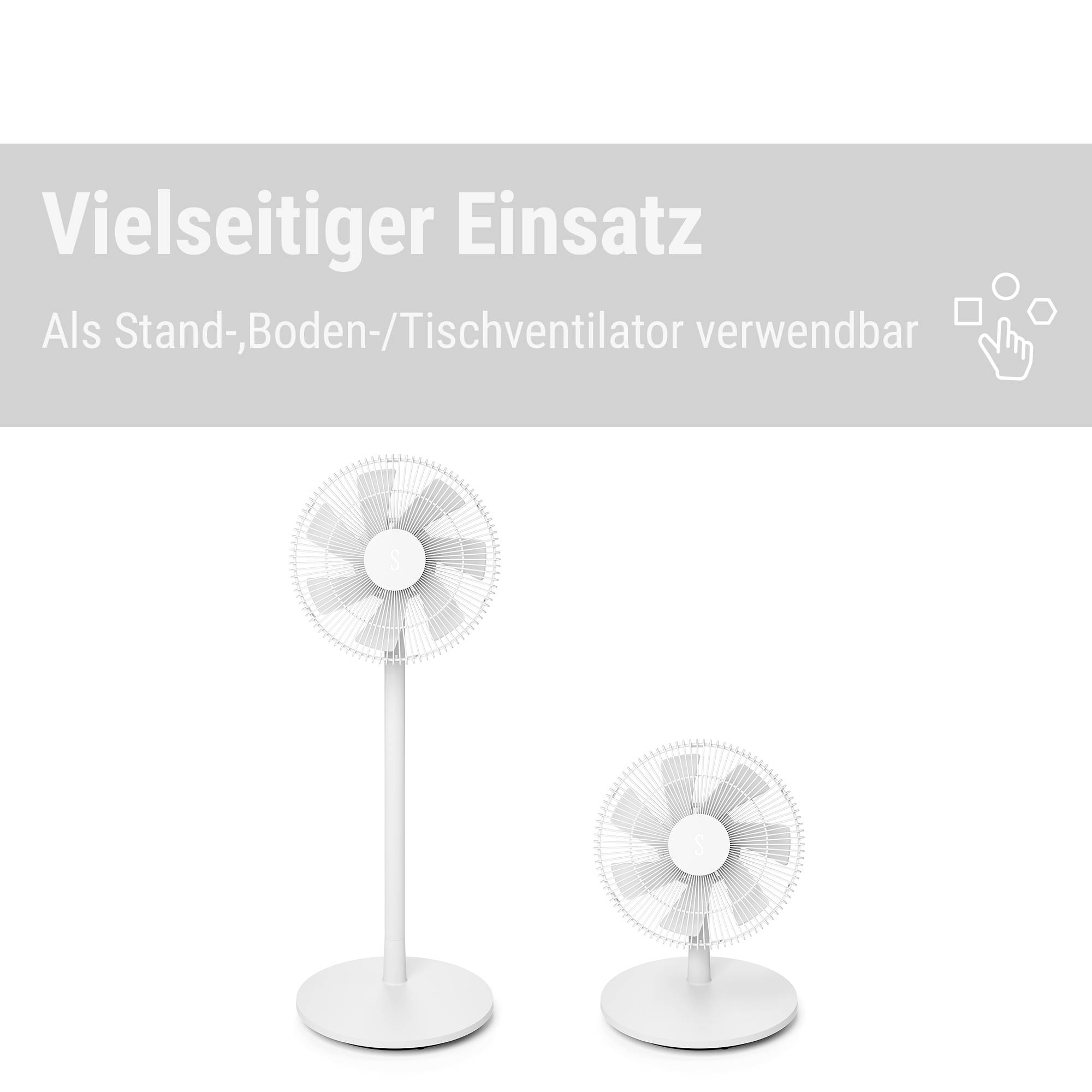 Stadler Form Finn mobile Ventilateur sans fil blanc avec batterie, avec télécommande, minuteur, hauteur réglable, pivotant