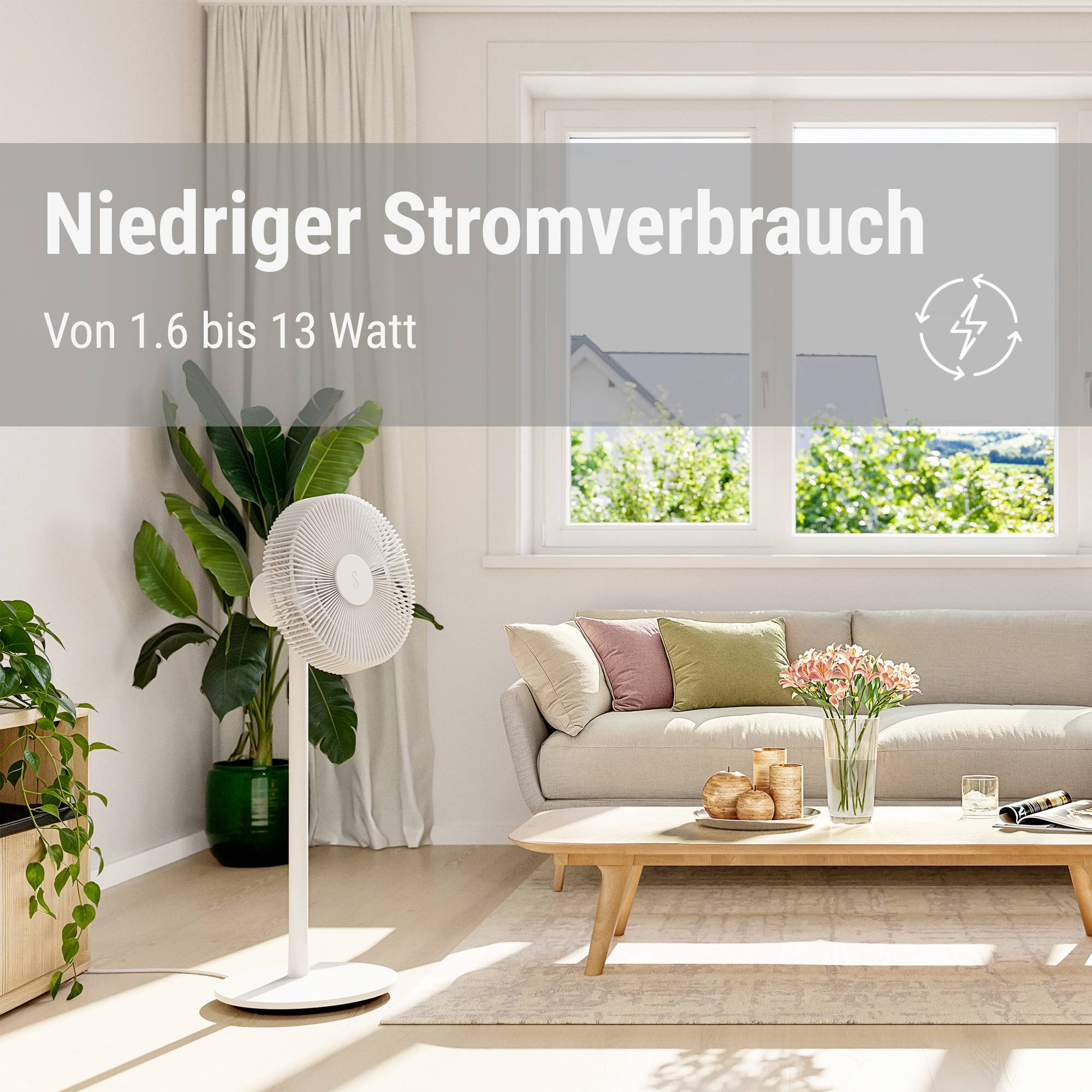 Stadler Form Finn Ventilateur sur pied blanc avec télécommande, minuteur, hauteur réglable, pivotant