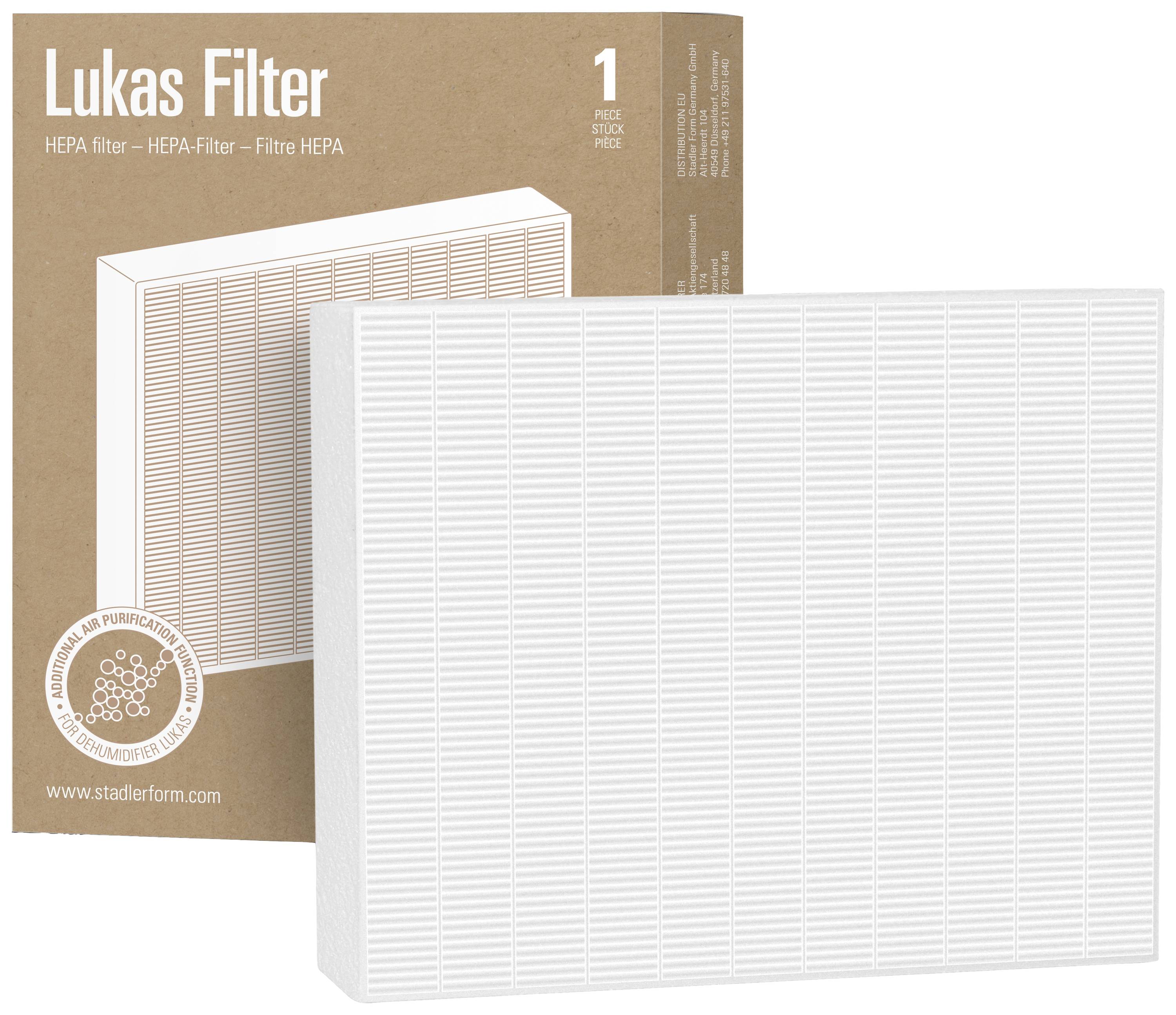 Filtre HEPA de 'Lukas Filter' dans son emballage. Utilisé pour la purification de l'air.