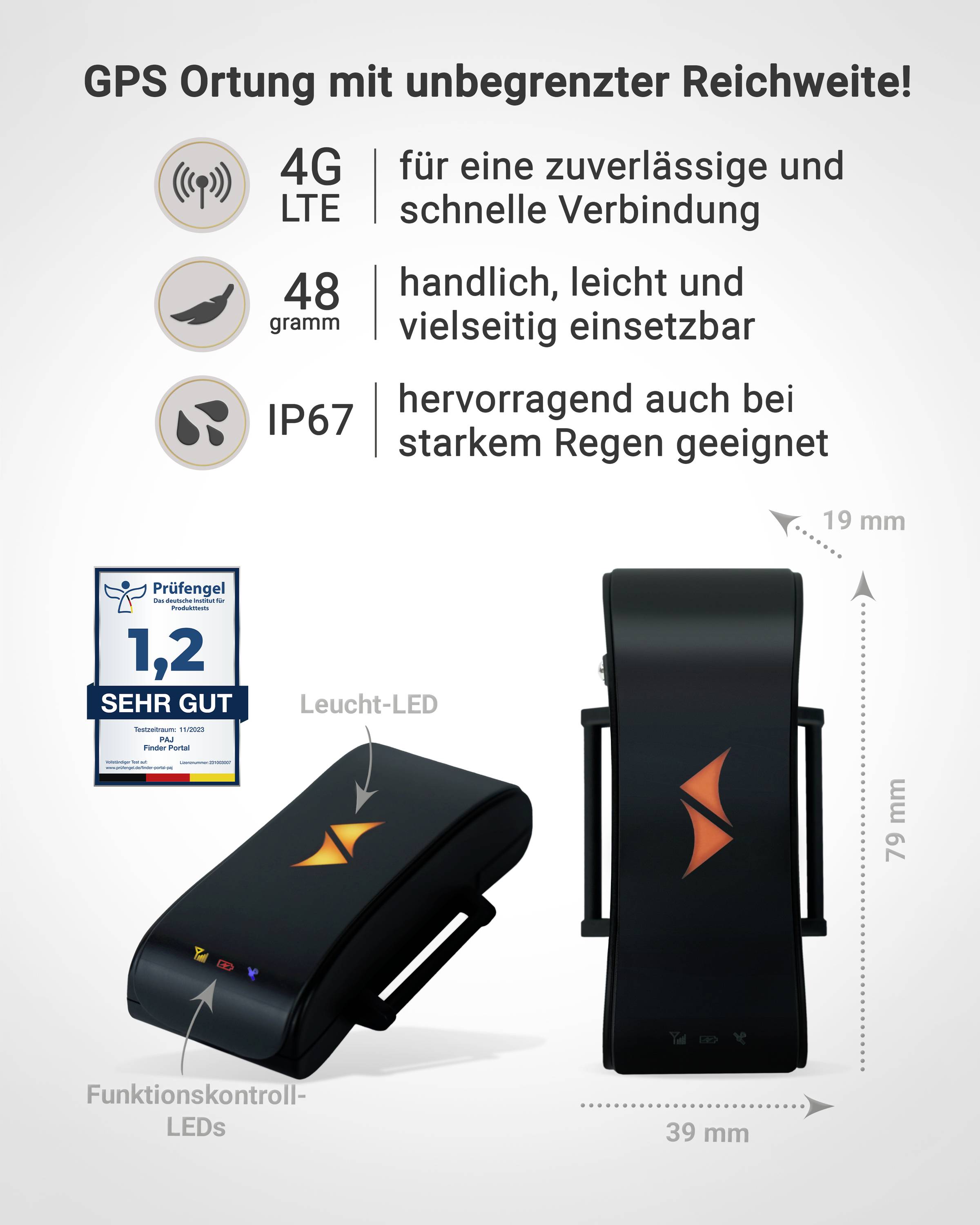 PAJ GPS PET Finder 4G Tracker GSM traceur d'animaux domestiques 1 pc(s)