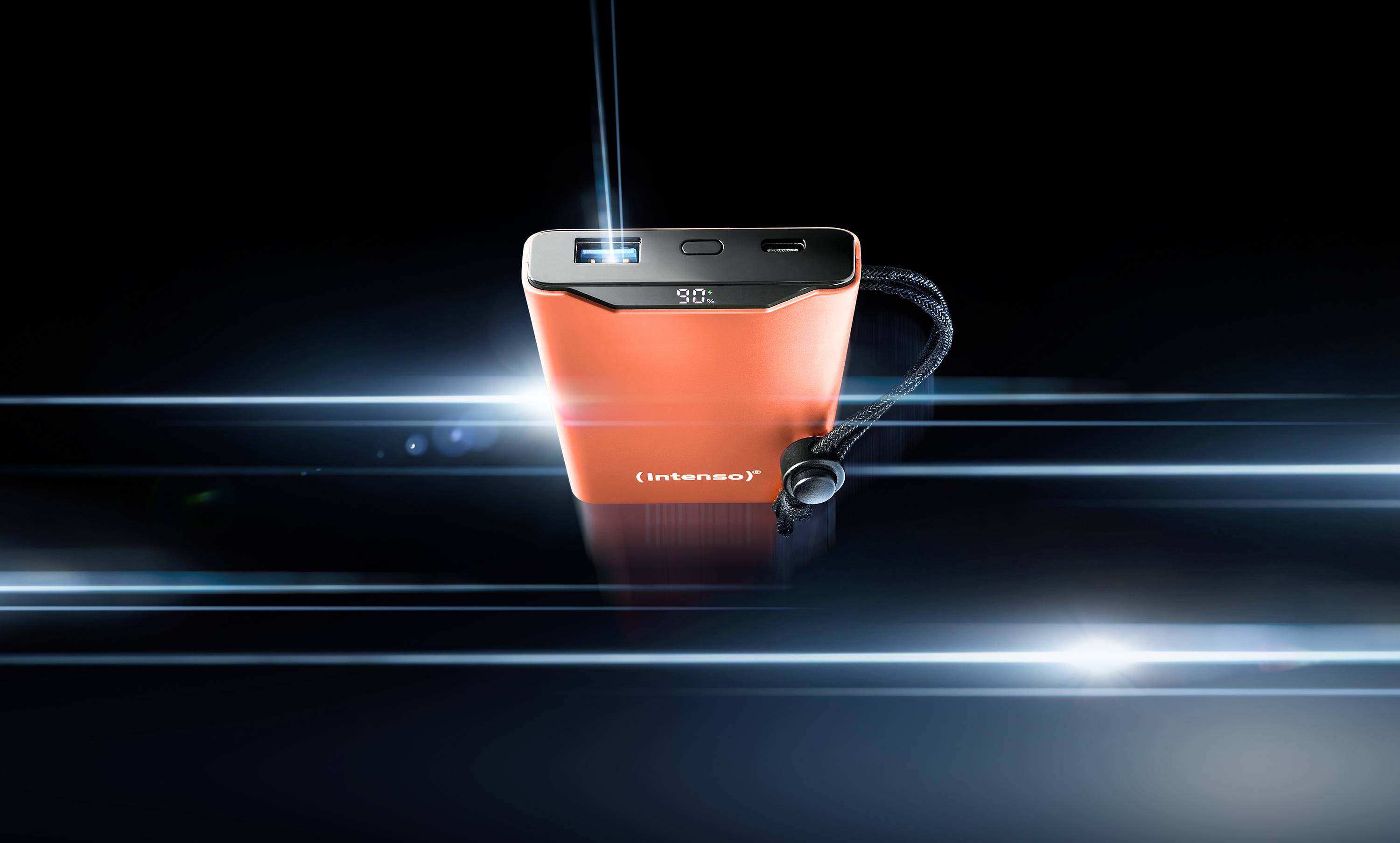 Intenso F10000 Powerbank (batterie supplémentaire) 10000 mAh Quick Charge, Power Delivery LiPo USB-A, USB-C® orange affichage du