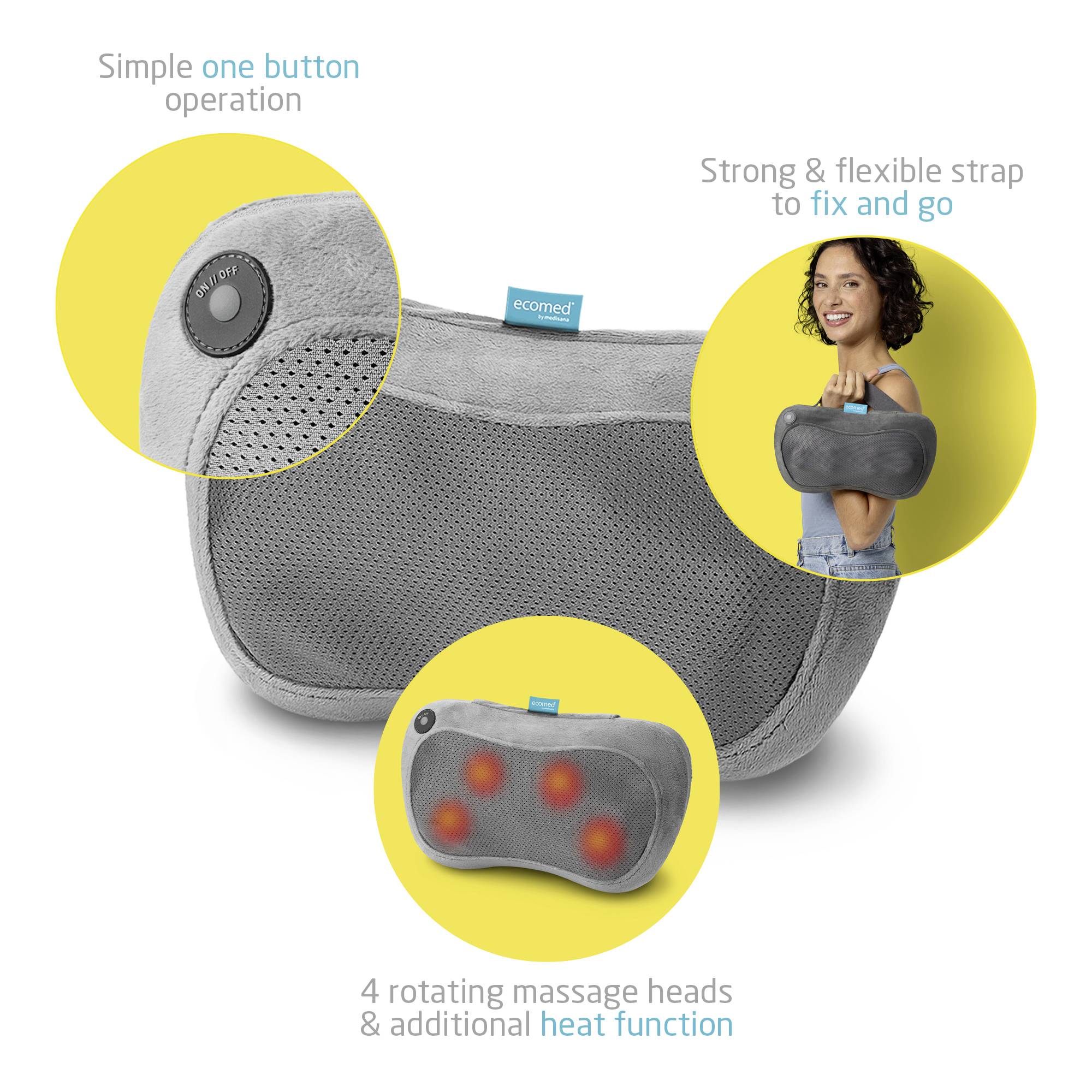 Ecomed MC-25E Coussin de massage 24 W gris