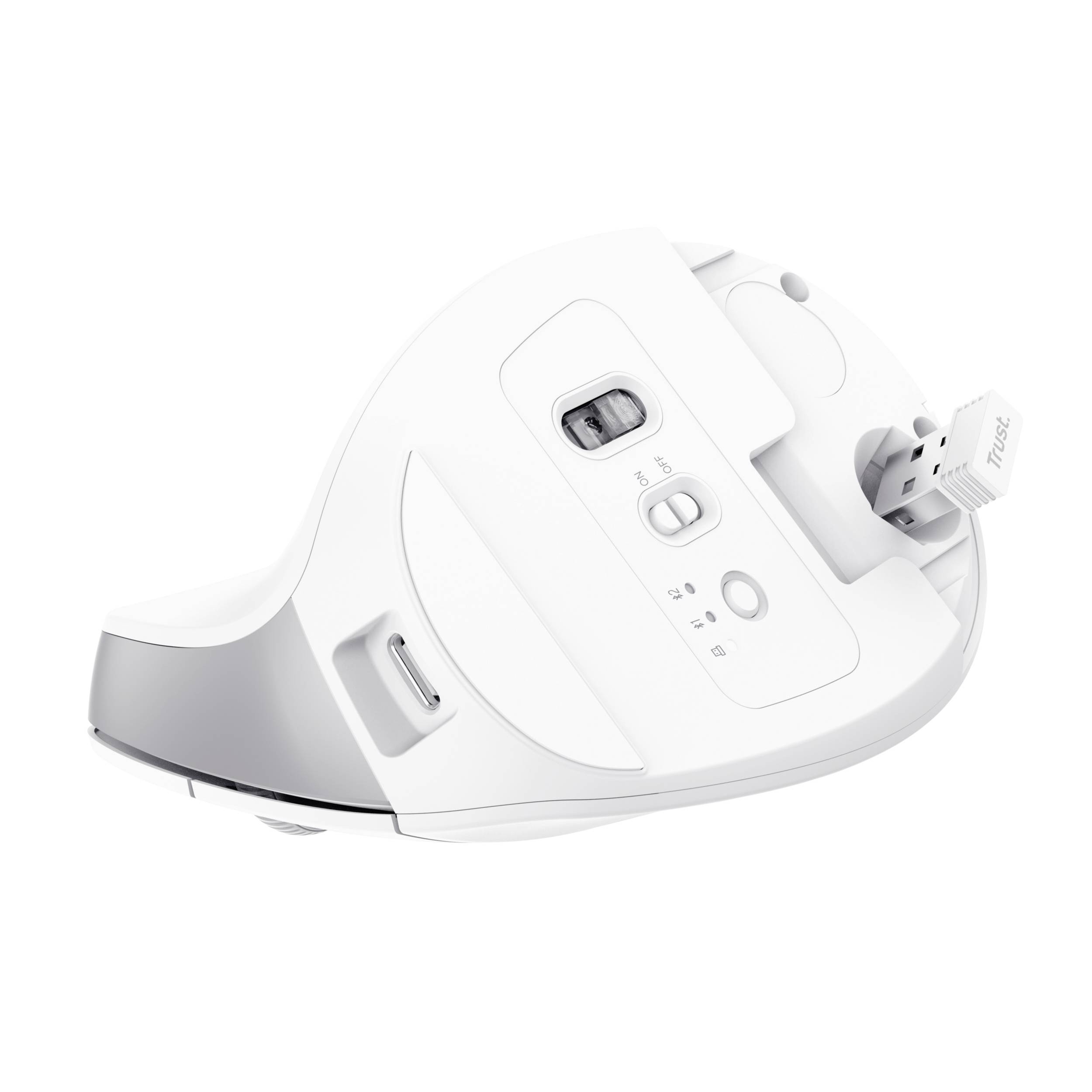Trust BAYO+ Souris Bluetooth optique blanc 6 Boutons 2400 dpi molette intégrée