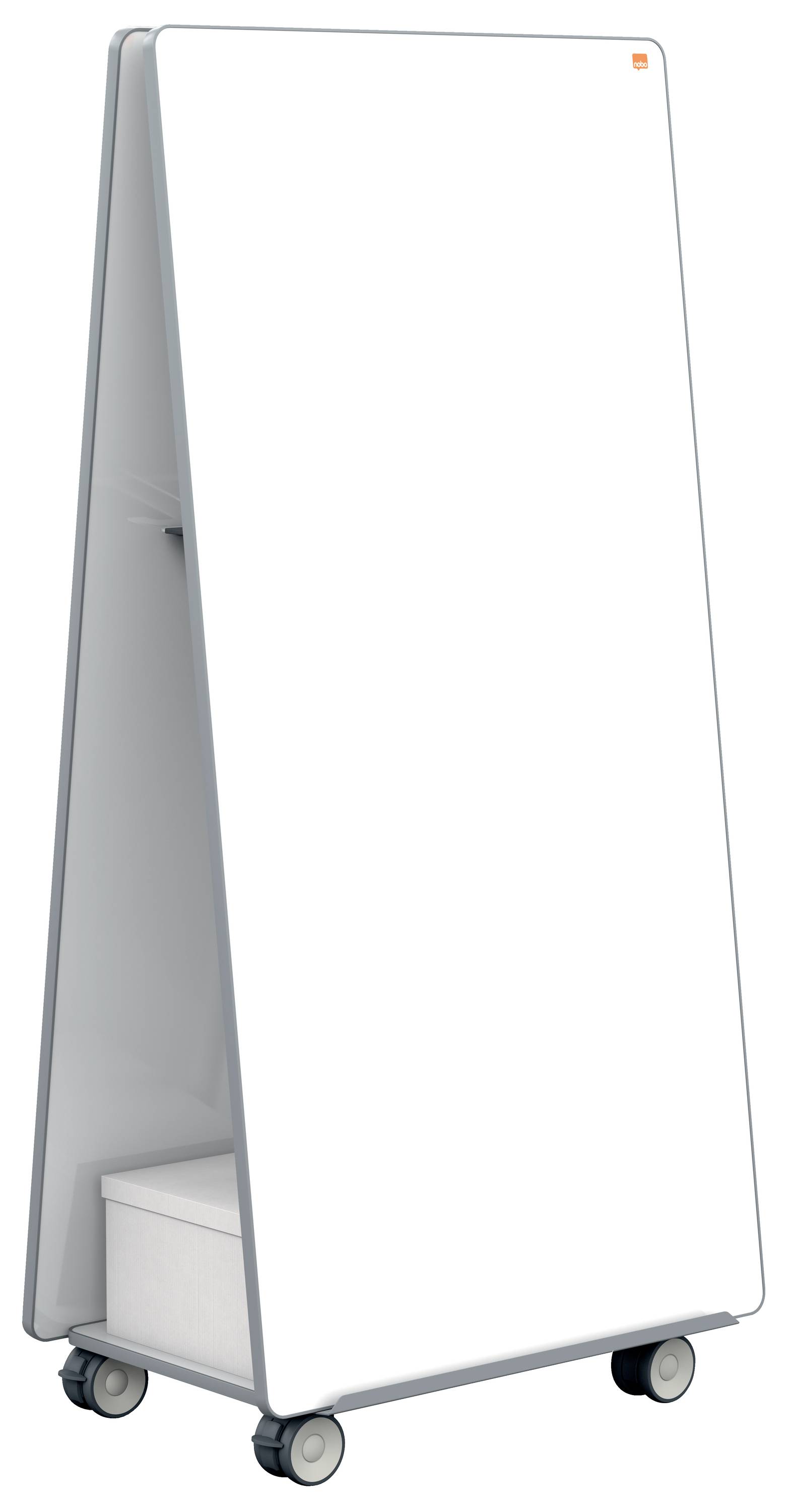 Un tableau blanc mobile à double face sur roulettes. Parfait pour des présentations ou des réunions flexibles, portable et léger.