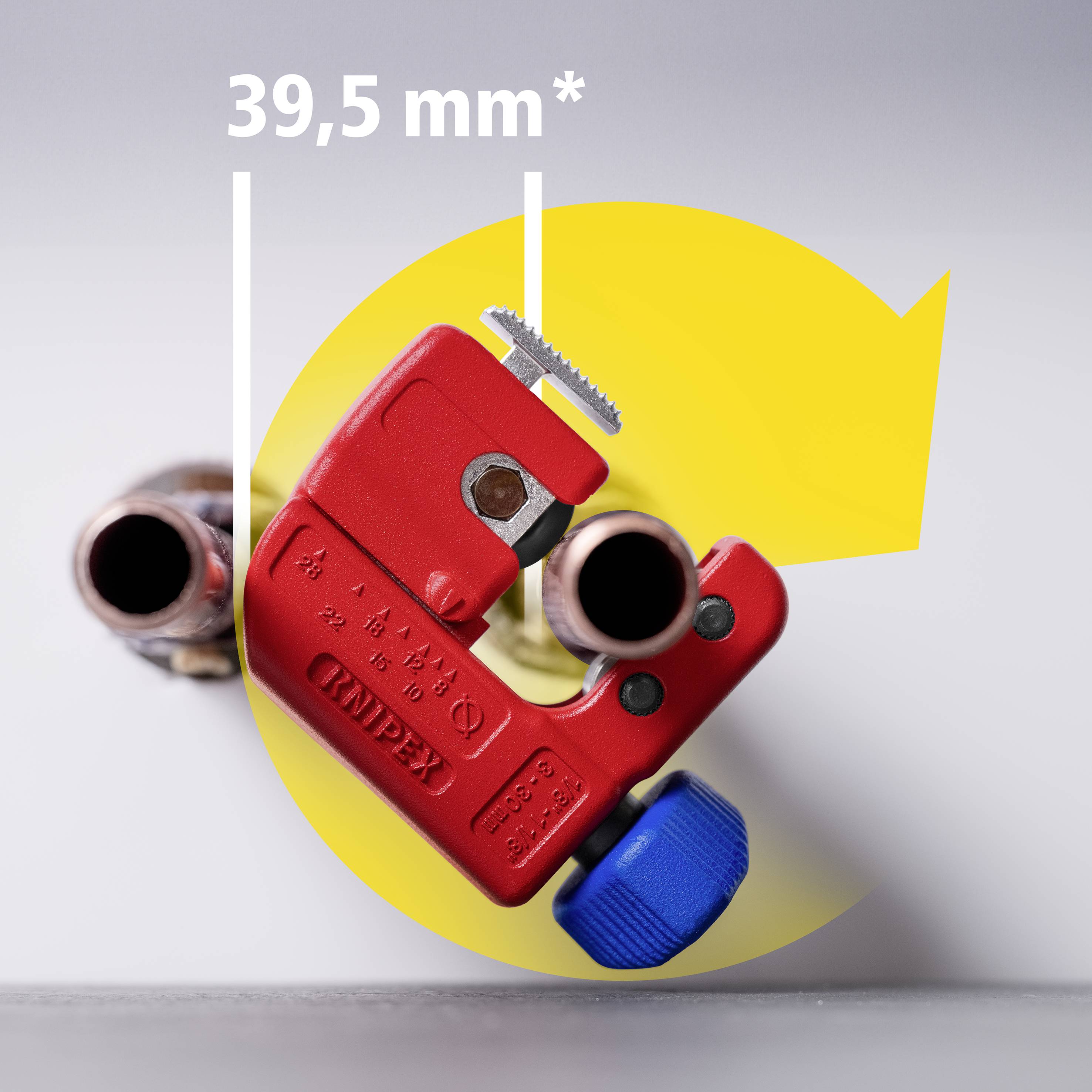 'Rothenberger Rohrschneider coupe un tube de cuivre, Texte : 39,5 mm*'.