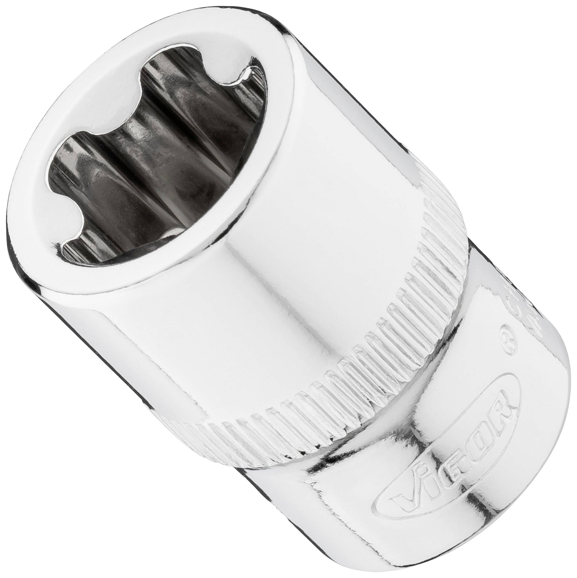 Embout de clé à douille chromé brillant. Outil pour la fixation de vis et d'écrous.