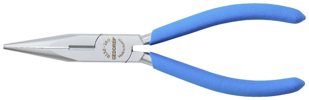 Une pince coupante à bec pointu en argent avec des poignées bleus en caoutchouc, adaptée pour saisir et couper de petites pièces.