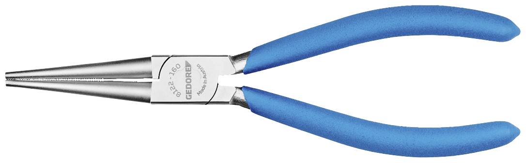 Pince à bec effilé avec poignées bleues, pour saisir et plier des fils, pointe argentée. Adaptée aux travaux mécaniques de précision.