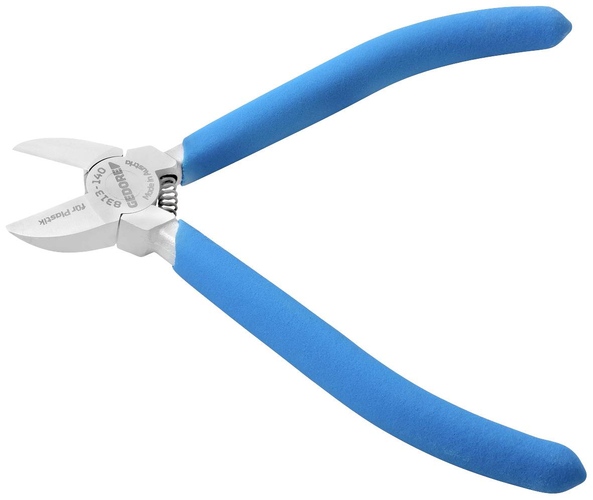 Une pince avec des poignées bleues, adaptée pour couper des fils et des câbles. Elle possède un tranchant acéré et des poignées ergonomiques.