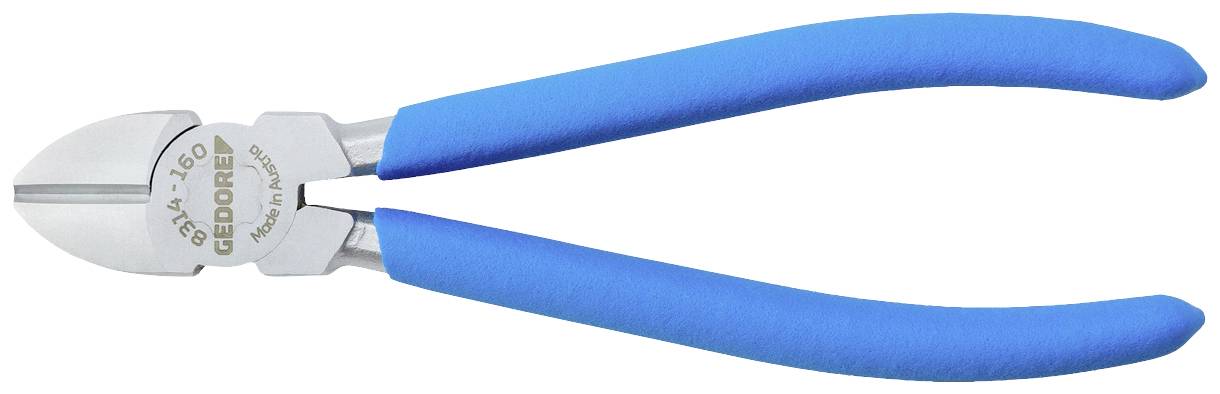 Une pince coupante latérale bleue portant l'inscription 'Made in France' sur la lame. Adaptée pour couper du fil.