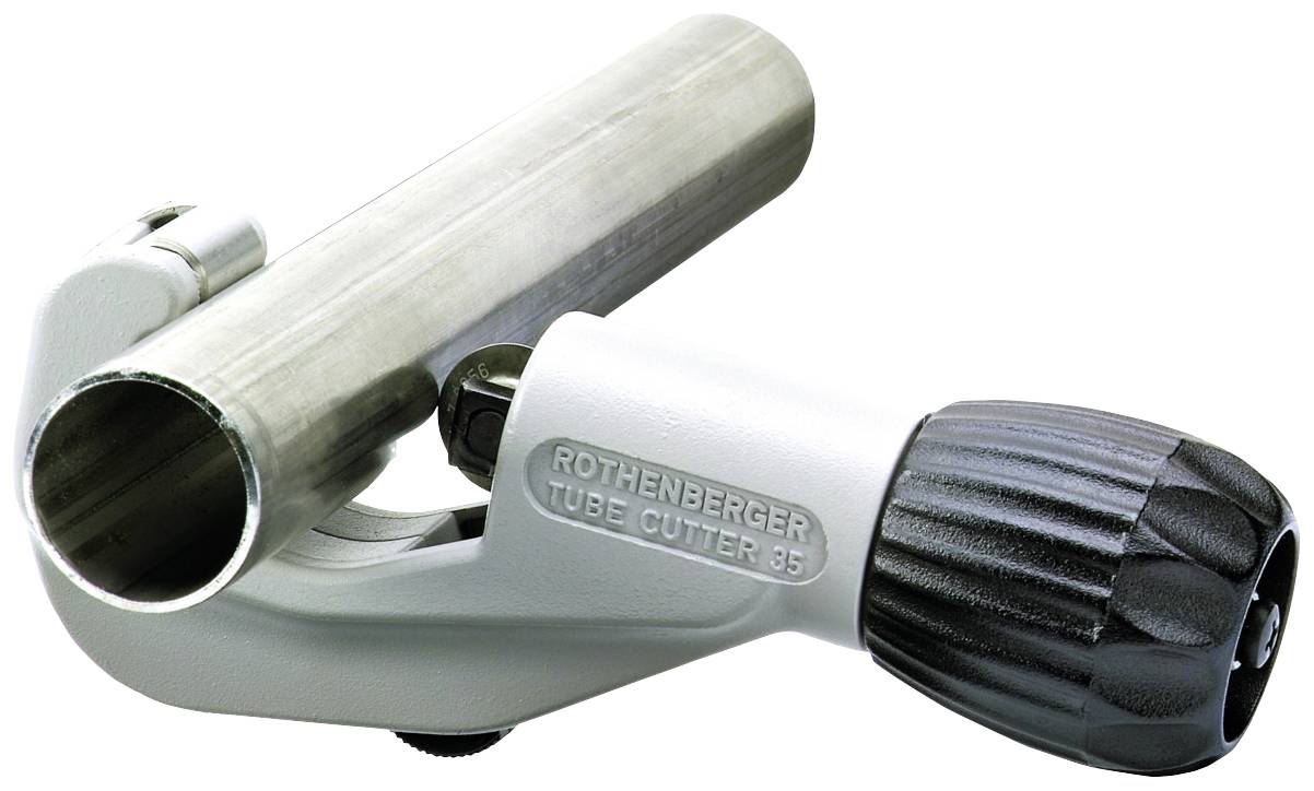 Coupe-tube Rohrschneider de Rothenberger avec lame en métal, adapté pour la coupe précise de tuyaux.