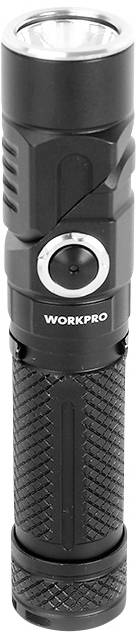 WorkPro Lampe de poche avec mode stroboscope, avec dragonne via USB 1100 lm 16 h 128 g