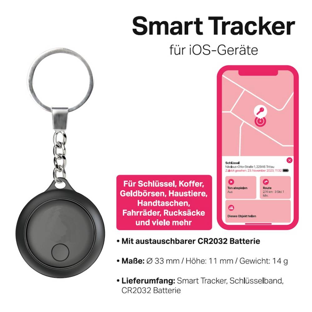 Albrecht Smart Tracker ST-100 Tracker Bluetooth alcantara noir