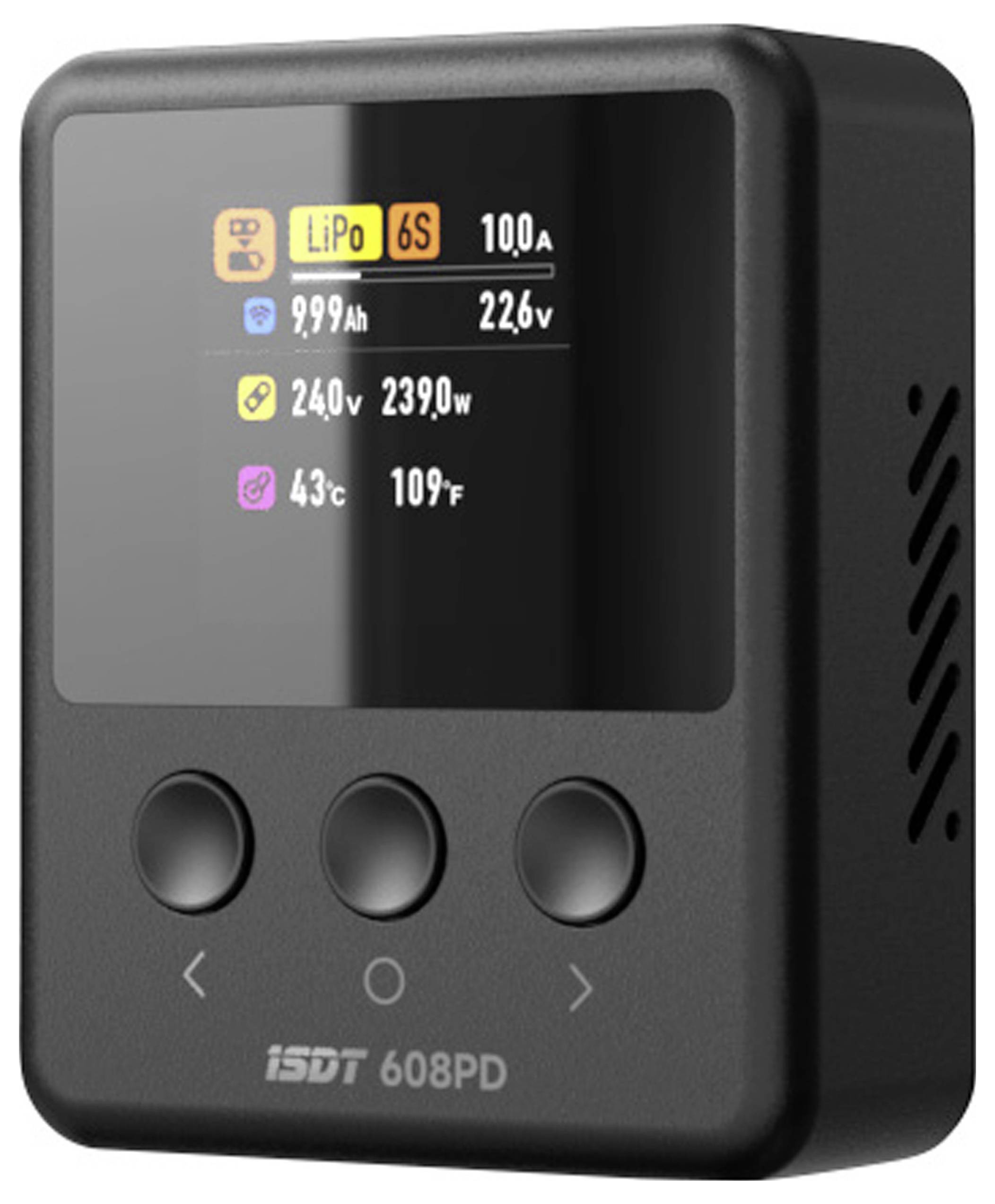 ISDT 608PD Smart Chargeur multifonction de modélisme 10 A LiFePO, Li-polymère, LiHV, NiMH Fonction déchargement, Affichage