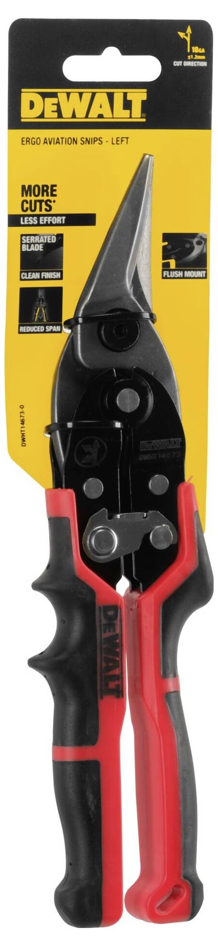 DEWALT Cisaille à tôle, rouge à gauche DWHT14673-0