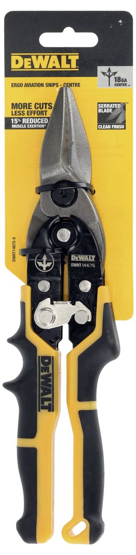 DEWALT Cisaille à tôle Ergo, droite jaune DWHT14675-0