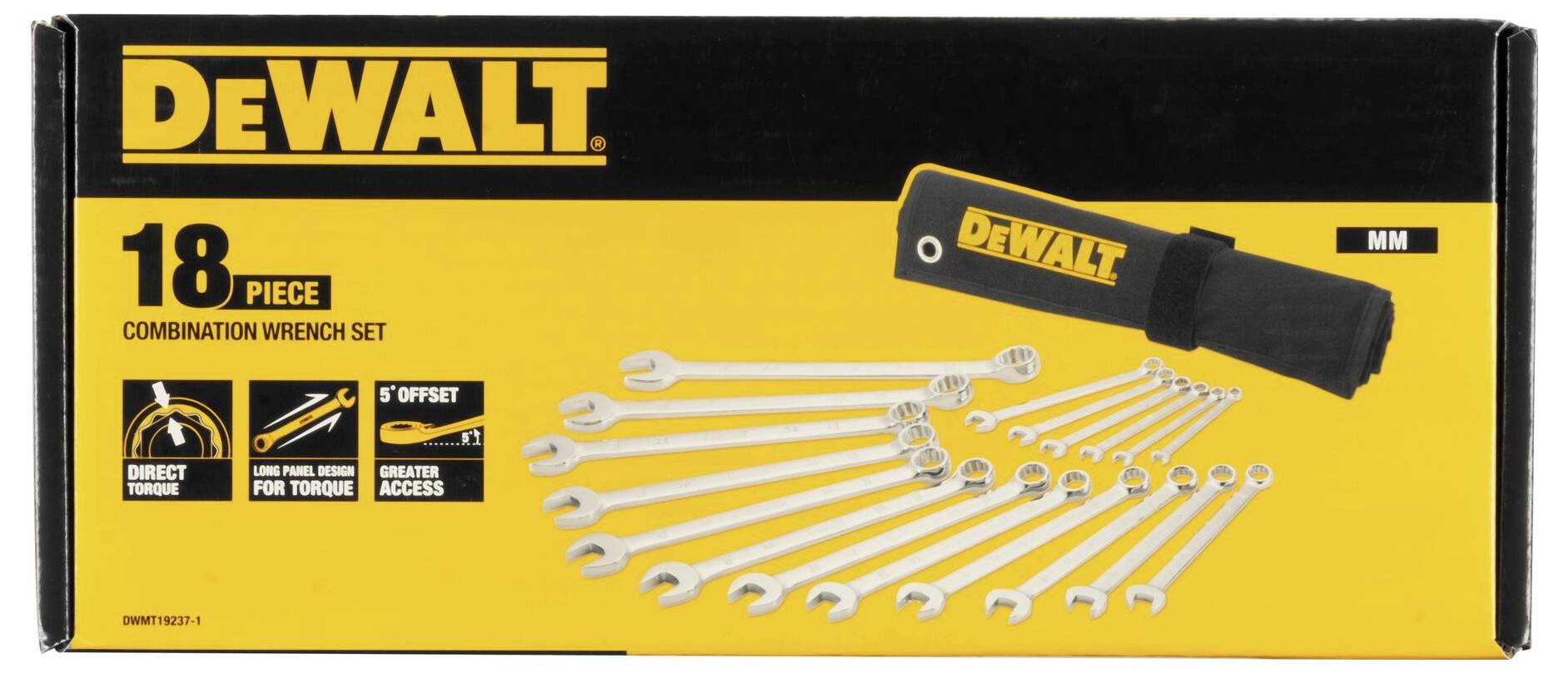 DEWALT DWMT19237-1 Jeu de clés mixtes 18 pièces Ouverture de clé (métrique) 7 - 24 mm