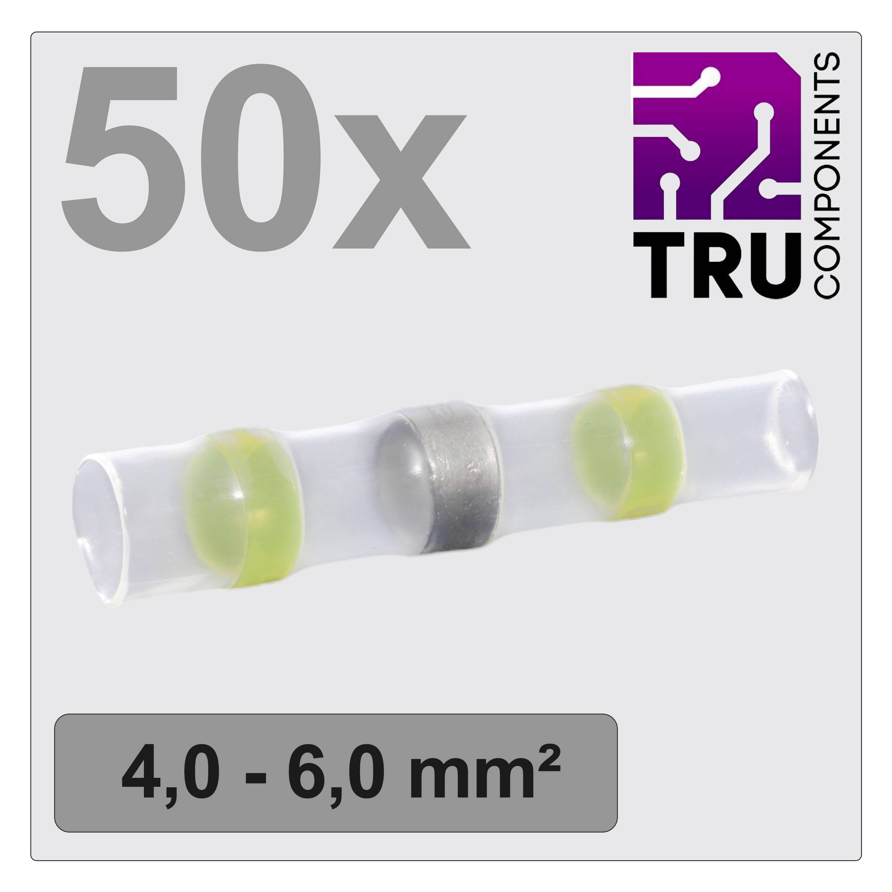 50x Connecteurs thermorétractables de TRU COMPONENTS, pour section de câble 4,0 - 6,0 mm². Transparents, avec extrémités colorées.