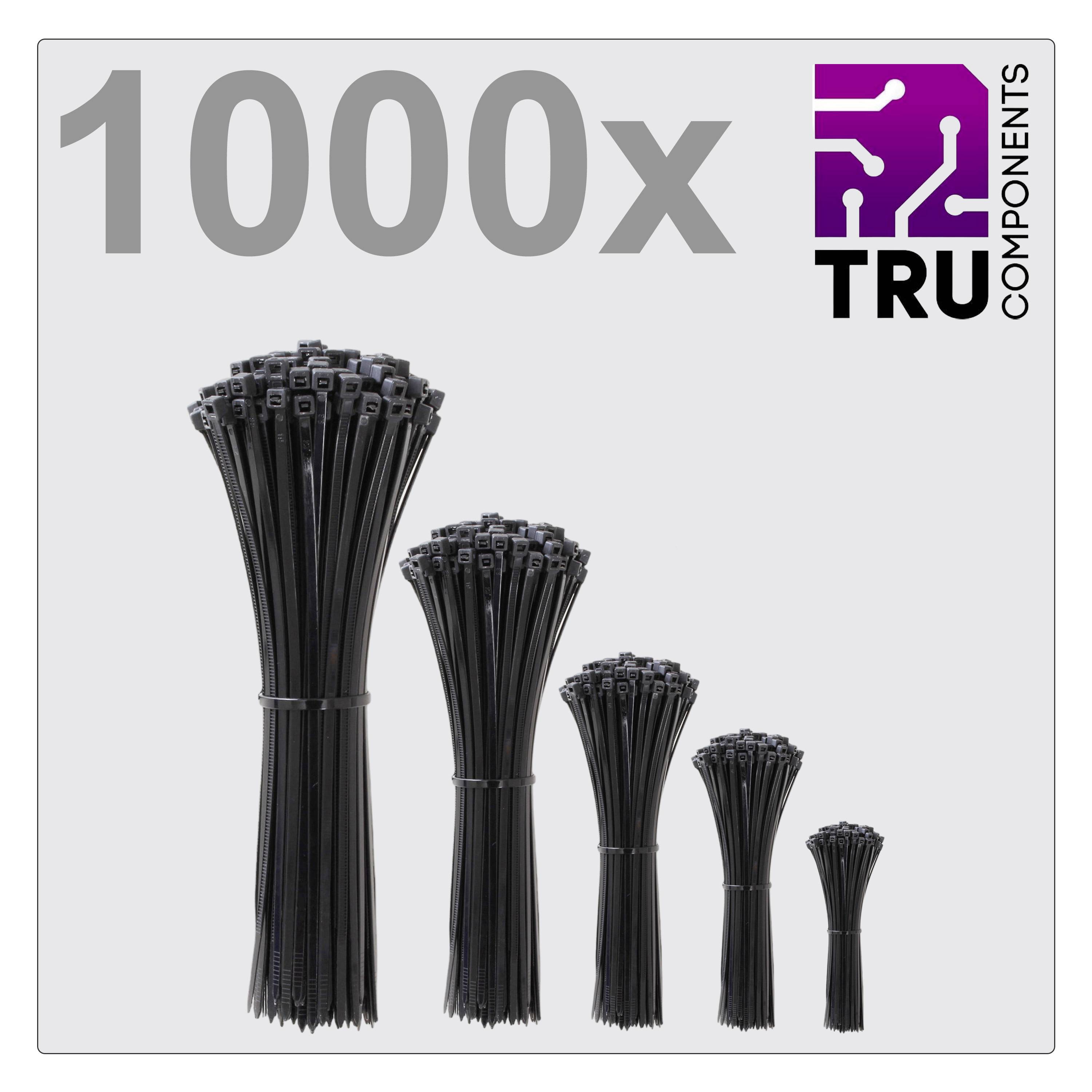 TRU COMPONENTS TC-12888560 T24CA072 Serre-câble 3.6 mm noir stabilisé aux UV 1000 pc(s)