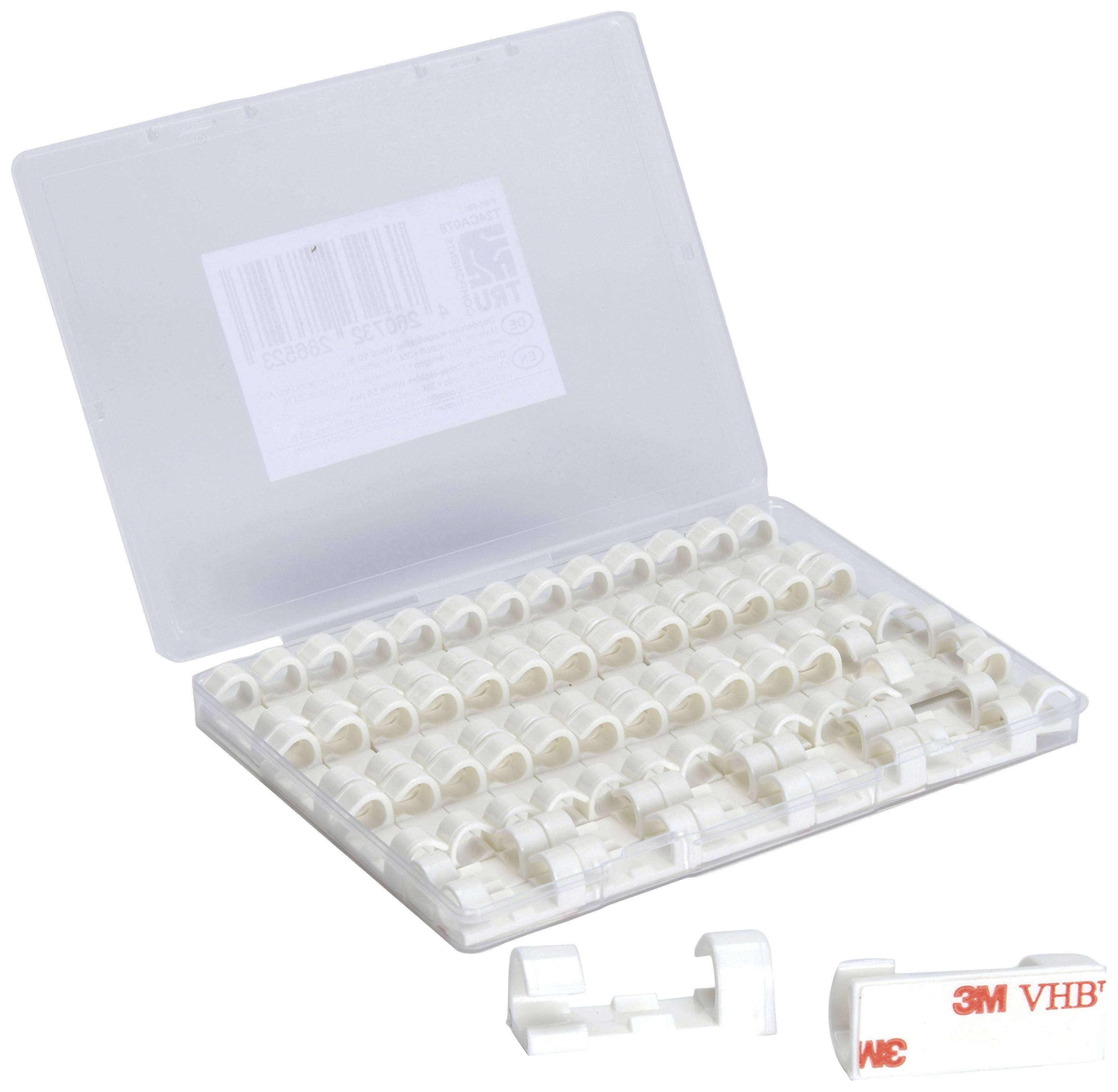 TRU COMPONENTS T24CA078 Support de câble autocollant TC-12888584 Plage de Ø du faisceau 5 à 9 mm blanc 50 pc(s)