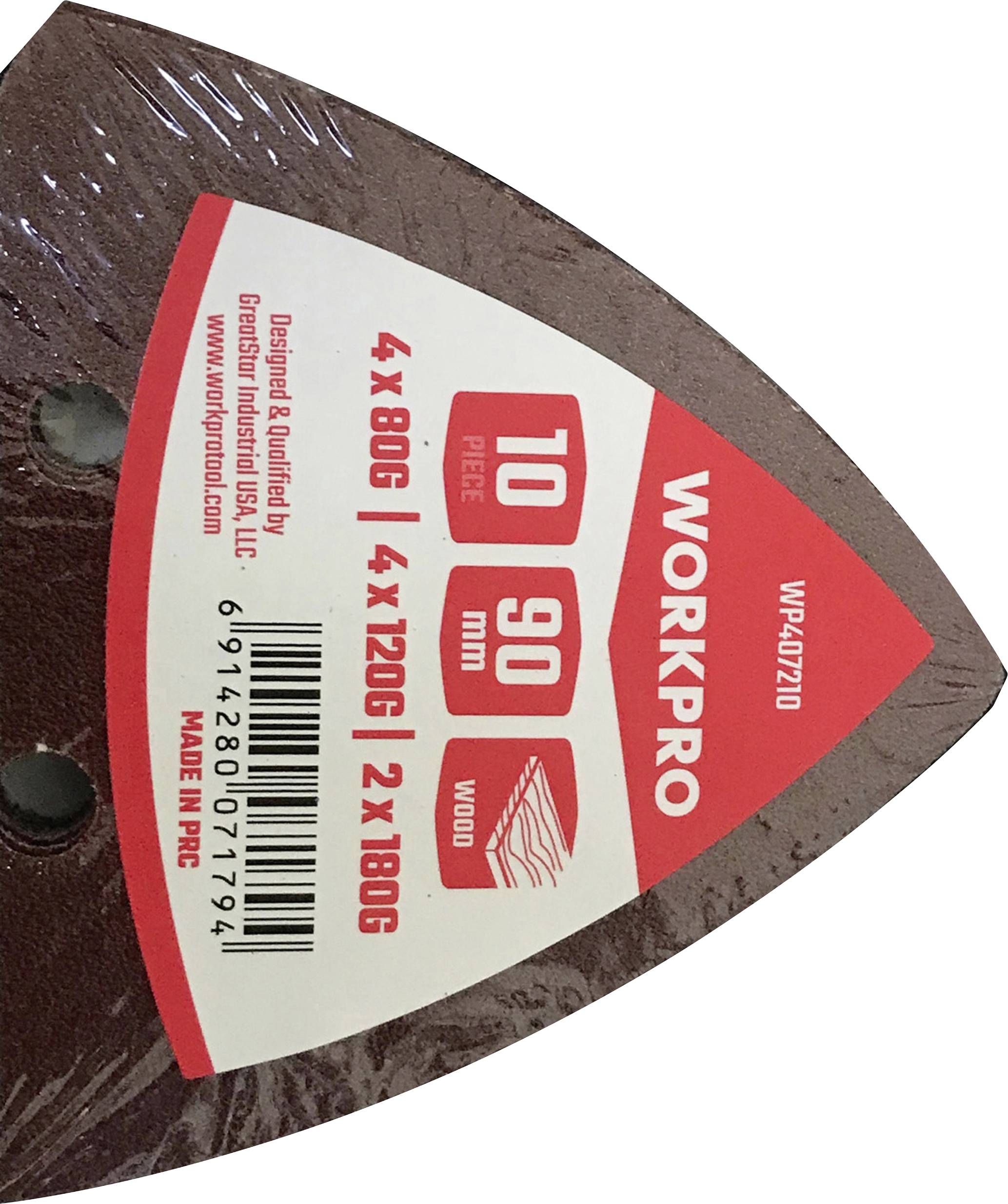 WorkPro WP407210 Papier abrasif (L x l) 90 mm x 90 mm 10 pc(s)