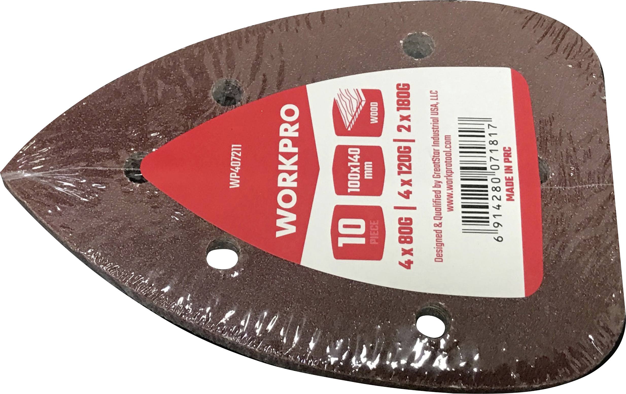 WorkPro WP407211 Papier abrasif (L x l) 140 mm x 90 mm 10 pc(s)