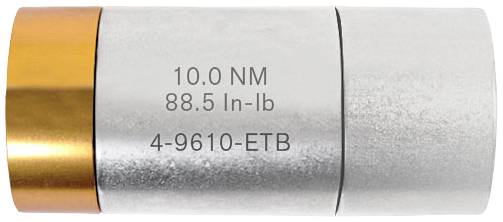 Adaptateur de couple avec gravure : '10,0 Nm, 88,5 lb-po, 4-9610-ETB'. Corps cylindrique argenté avec embout d'extrémité couleur bronze.