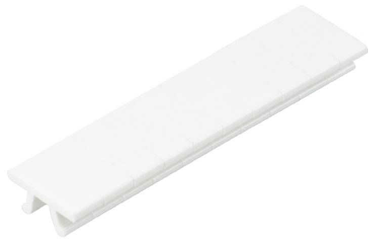 Un canal de couverture de câbles rectangulaire en plastique blanc, conçu pour le rangement et la protection des câbles, avec un couvercle supérieur amovible.