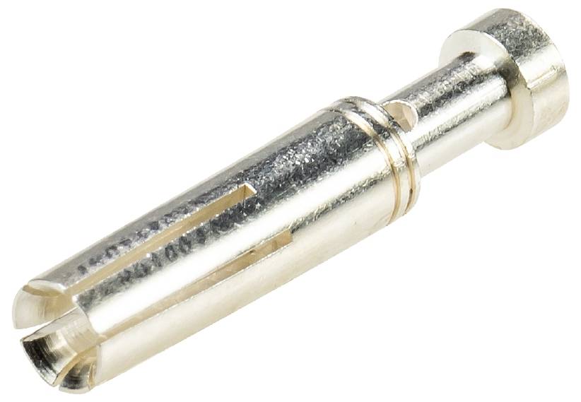 Le connecteur banane métallique, couramment utilisé dans les applications audio, présente une tige cylindrique avec des fentes latérales permettant une connexion sécurisée.