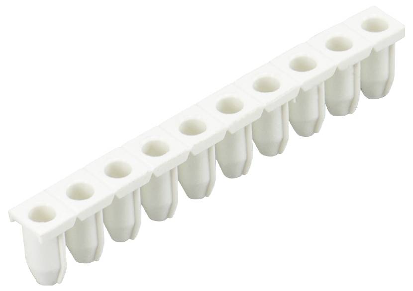 Barrette de connexion blanche à 10 pôles, pour raccorder électriquement des fils en toute sécurité.