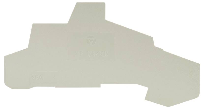 Une pièce en plastique de forme irrégulière, colorée en gris. Aucun caractère distinctif ou inscription visible sur la surface.