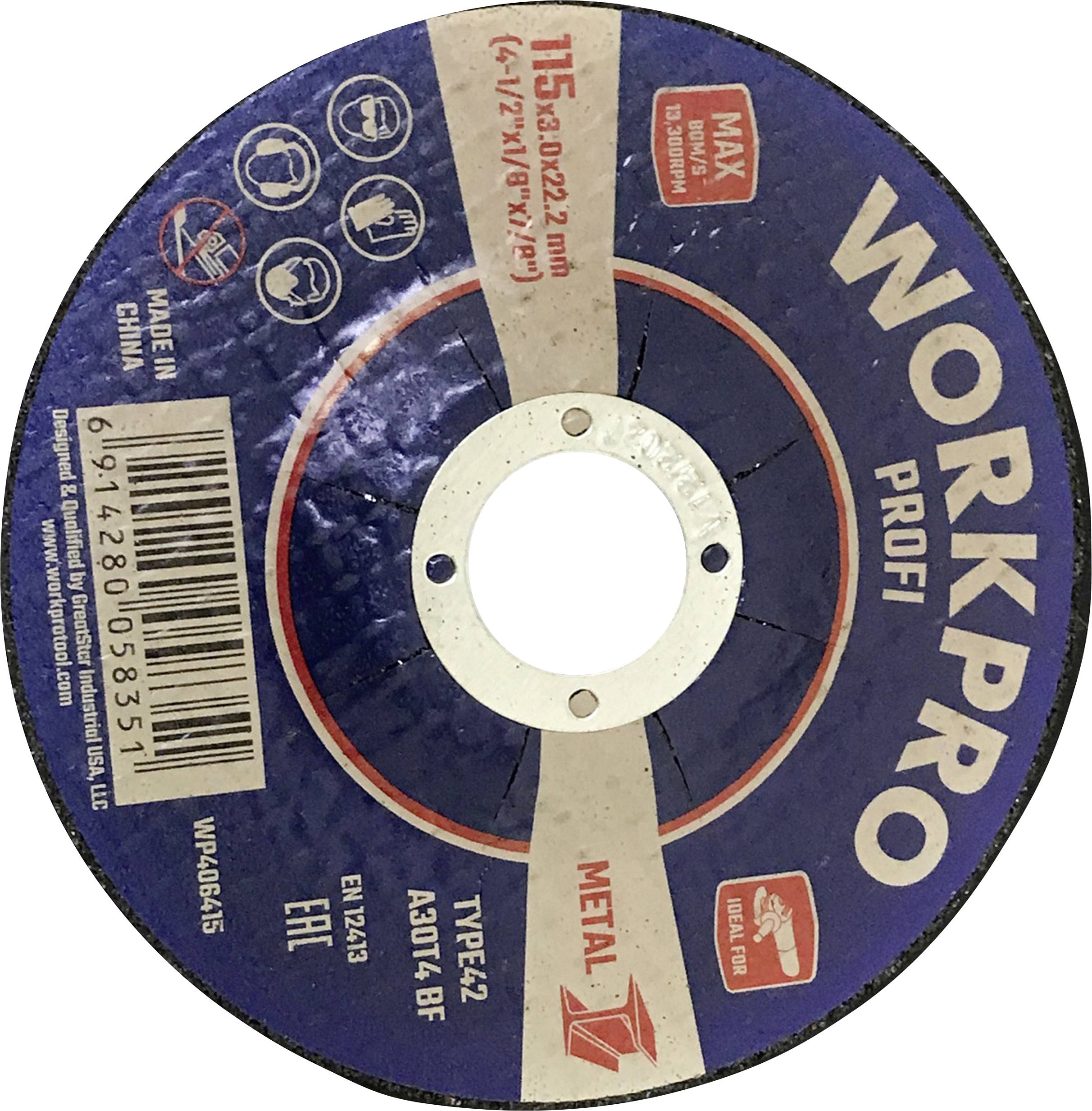 WorkPro WP406415 Disque à tronçonner 125 mm 10 pc(s) métal