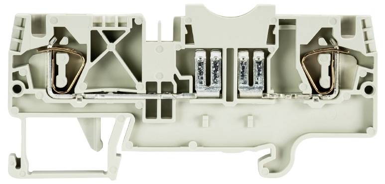 Bloc de bornes pour le câblage électrotechnique avec deux entrées et fixation par vis. Principalement utilisé dans les boîtes de distribution.