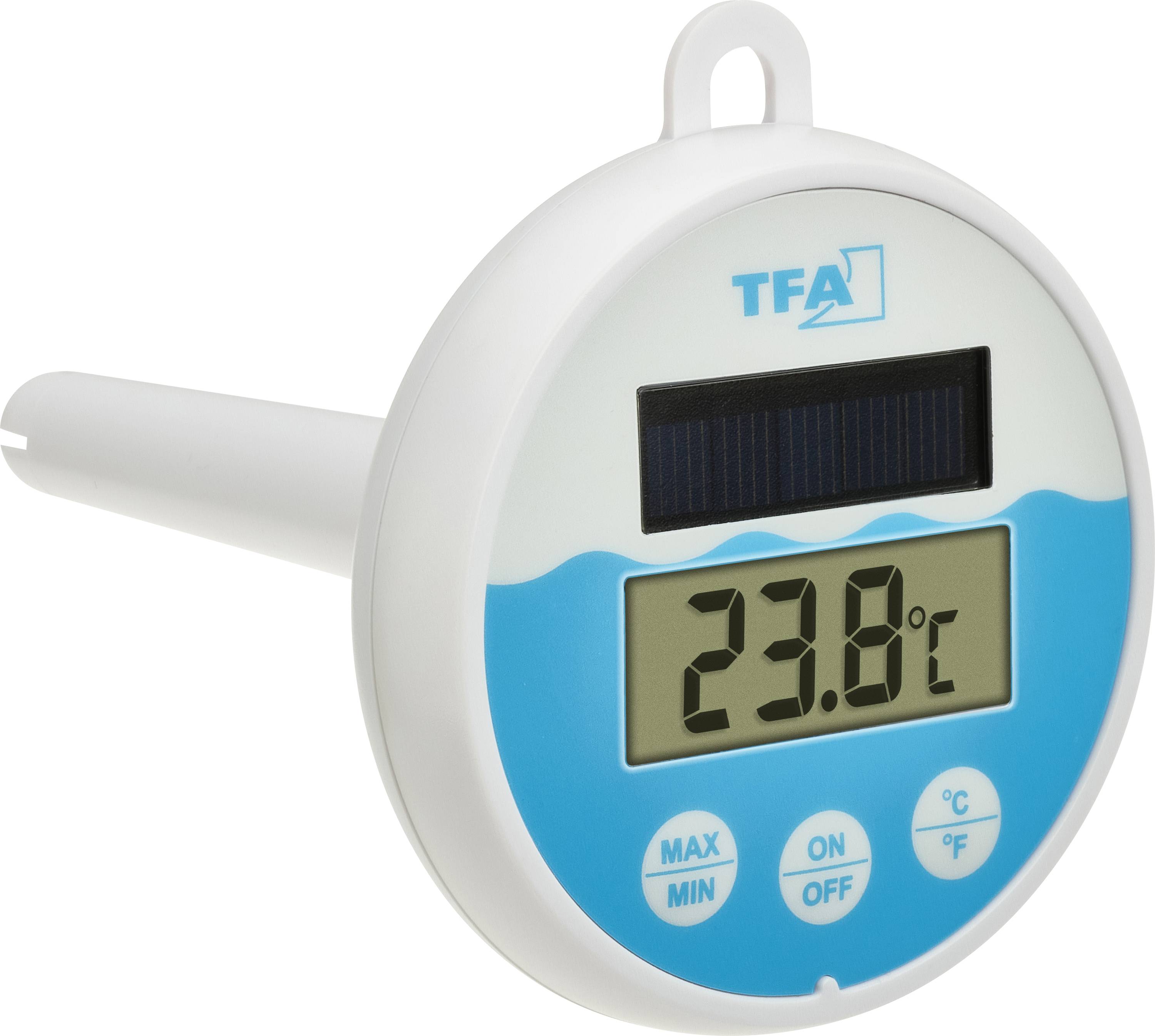 TFA Dostmann Digitales Solar-Poolthermometer Thermomètre de piscine blanc, turquoise 30.1068.02
