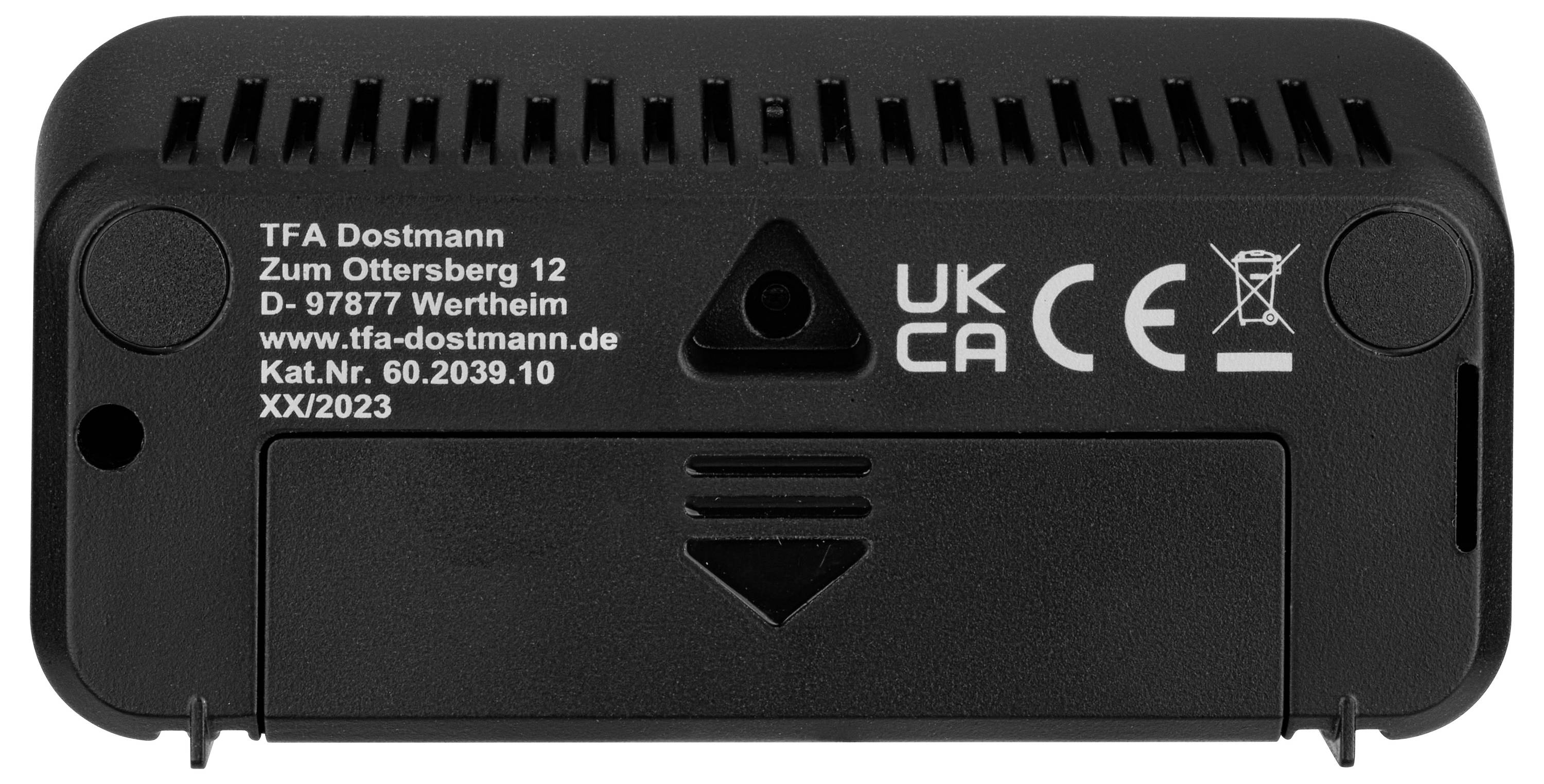 TFA Dostmann 60.2039.10 à quartz Réveil gris Heures de réveil 1